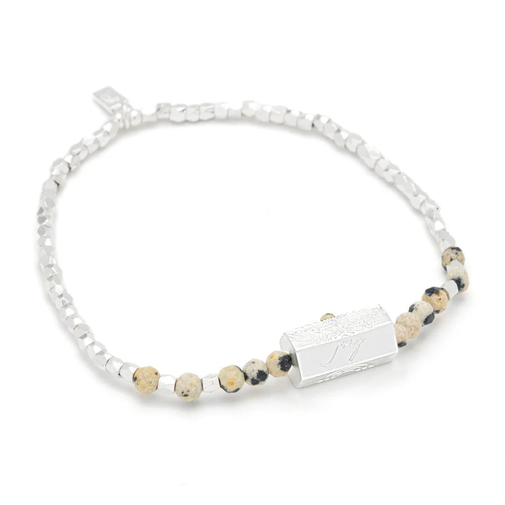 Joy Stella Bracelet in Dalmatian Silver - Elegant Adjustable Charm Bracelet for Women, Perfect for Gifts, Parties & Everyday Wear