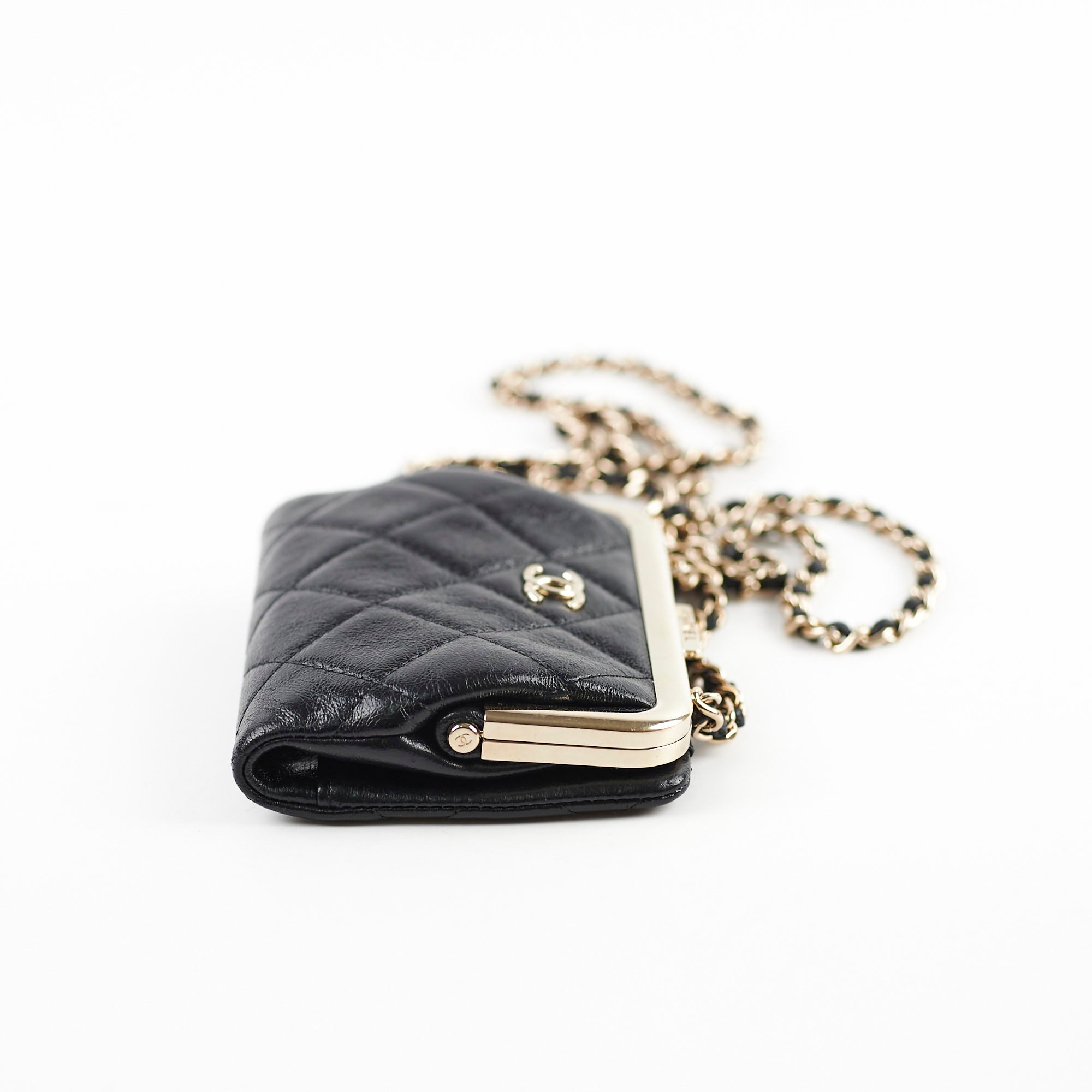 Chanel Quilted Mini Crossbody Bag with Chain - Black Aged Calfskin Leather, Microchipped Authentication | Perfect for Evening Events, Date Nights & Luxury Fashion Accessories