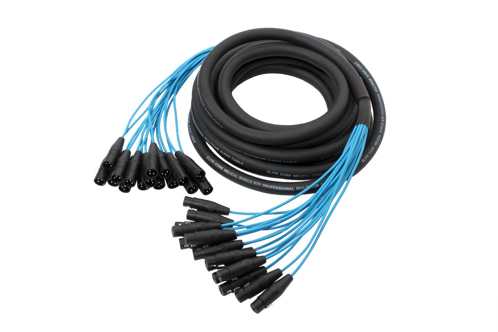 Elite Core PEX1630 16-Channel XLR Fan-to-Fan Audio Extension Snake Cable - 30 Feet for Live Performances & Studio Recording