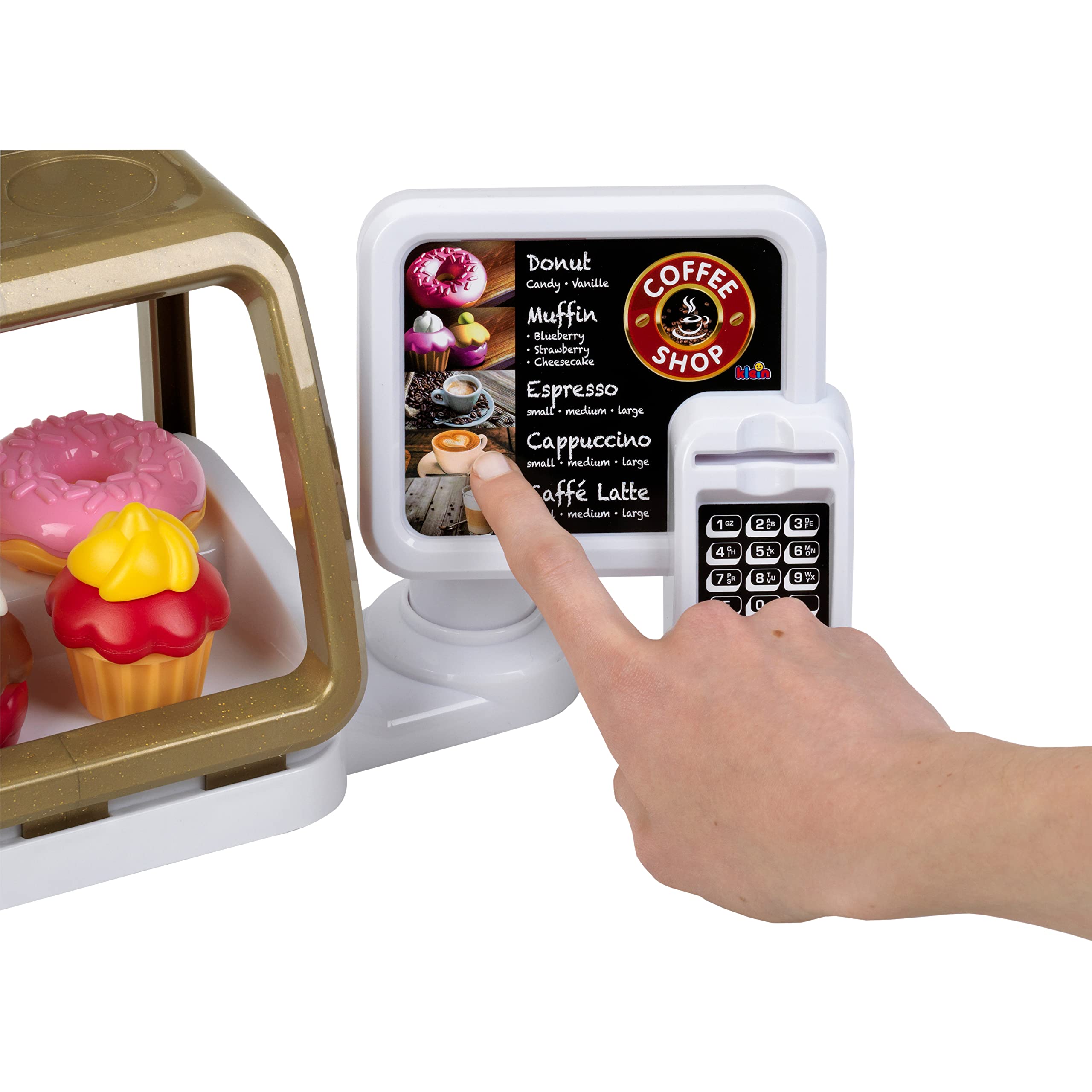 Theo Klein Pretend Play Coffee Shop Set - Kids Toy Barista Espresso Machine & Accessories for Imaginative Play - Perfect for Birthday Gifts & Role Play Games (Cafe, Kitchen, Home)