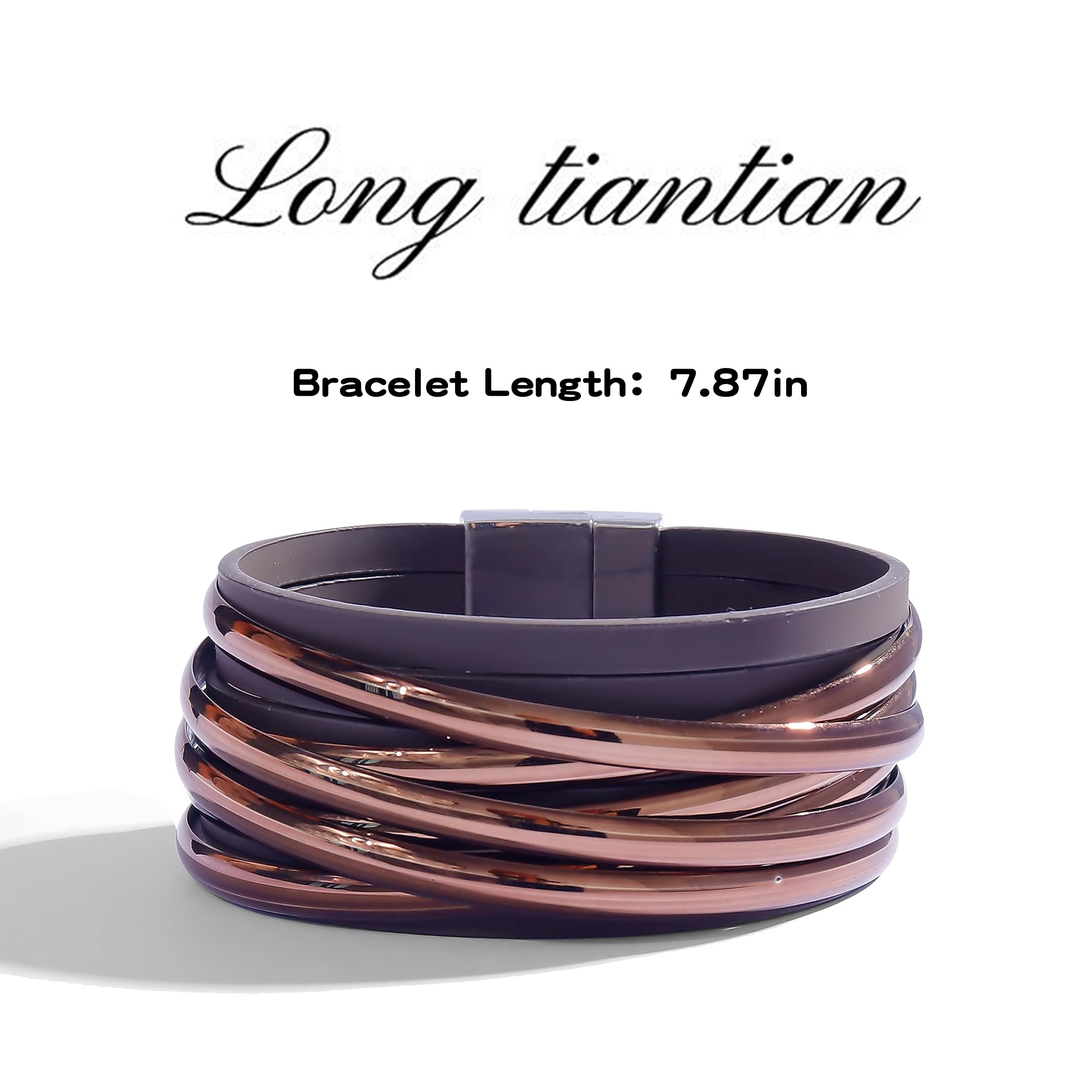 Boho Leather Wrap Bracelets for Women - Trendy Stackable Infinity Bracelets with Clasp - Handmade Adjustable Bangle Jewelry - Perfect for Festival, Beach, and Everyday Wear