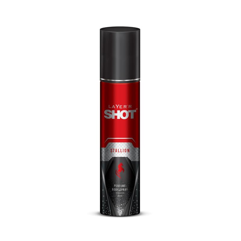 Layer'r Shot Body Spray for Men - 4 Pack (20ml Each) | Rockstar, Dark Cocoa, Emperor & Stallion Fragrances | Long Lasting Deodorant Spray | Perfect for Gym, Office, Travel & Daily Use | Great Gift for Him