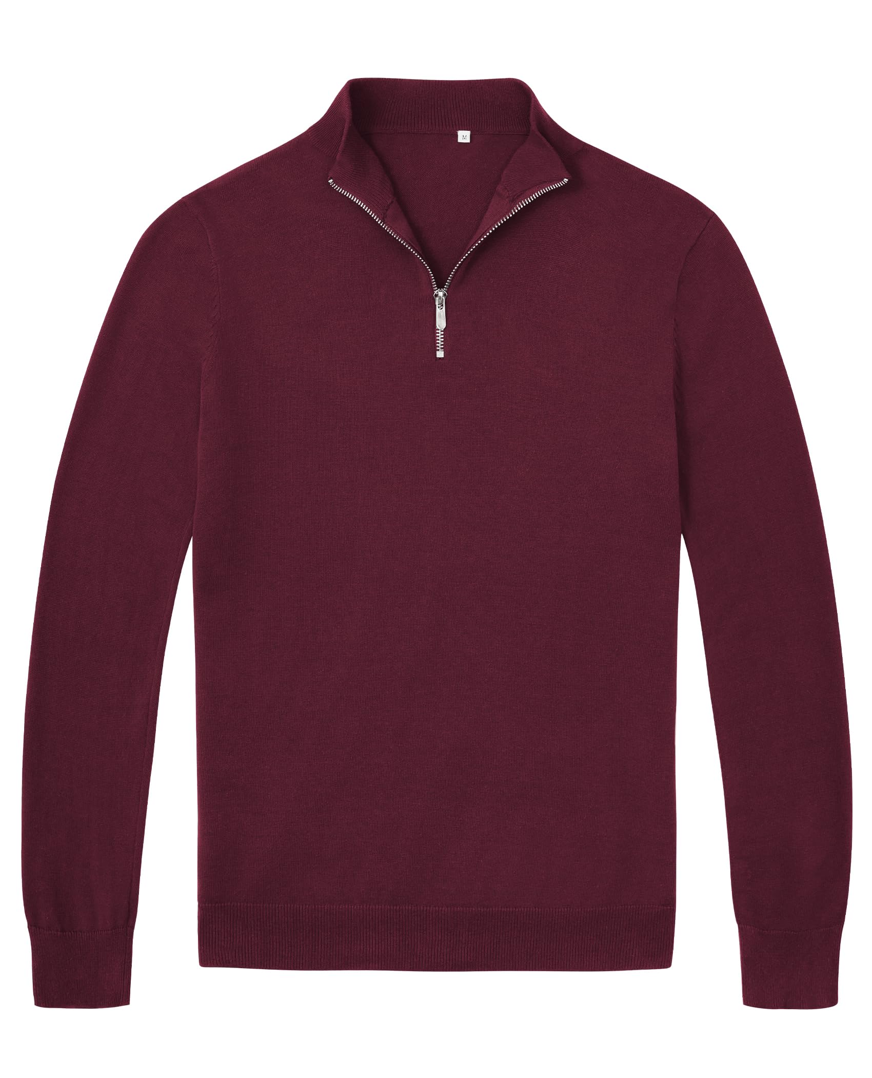 Men's Lightweight Cotton Quarter Zip Pullover Sweater - Soft Mock Neck Long Sleeve Casual Knit Top for Fall & Winter | Perfect for Office, Travel and Outdoor Activities