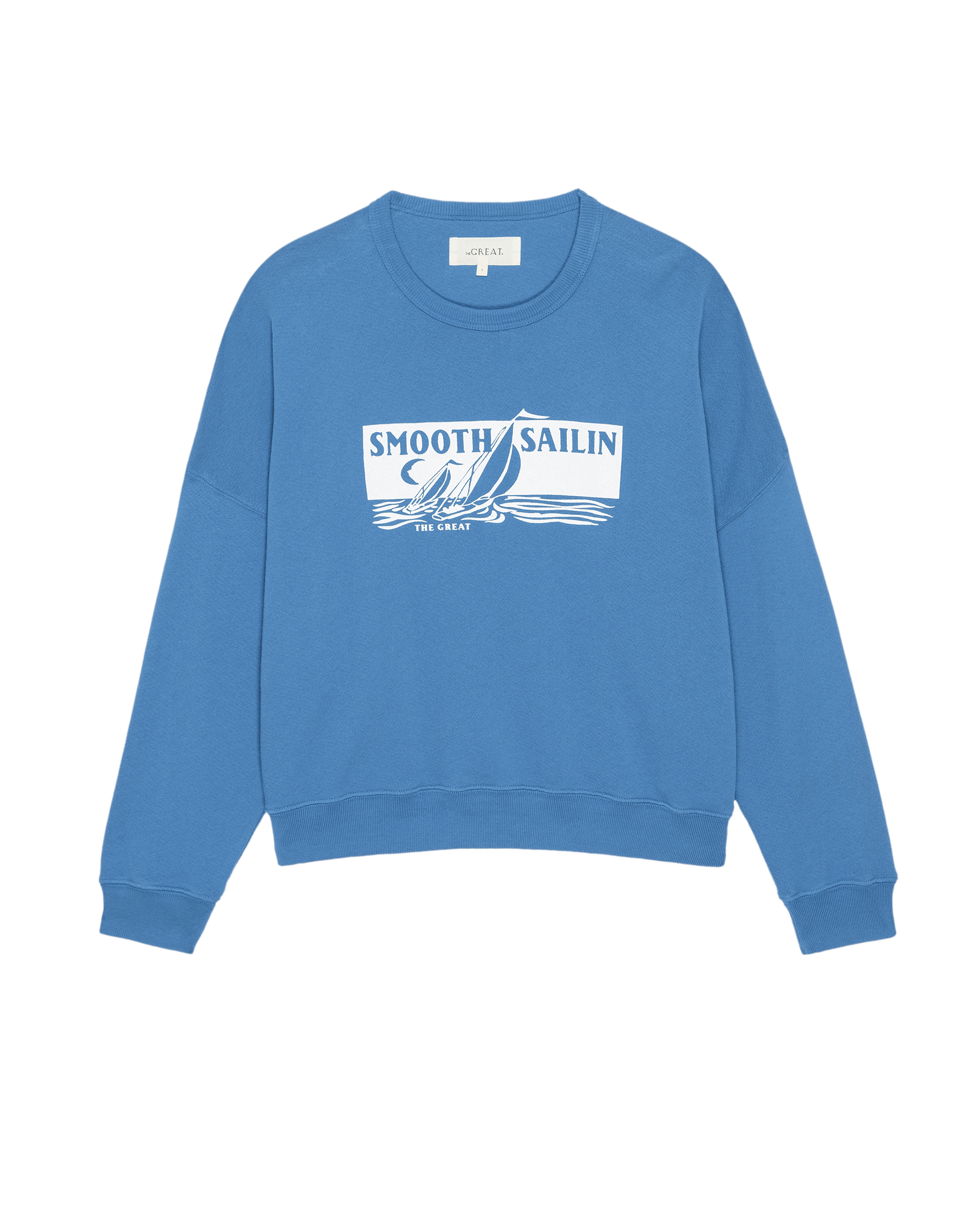 The Teammate Sweatshirt - Pool Blue with Smooth Sailin Graphic | Comfortable Crewneck Pullover for Men & Women | Perfect for Casual Wear, Team Sports, and Outdoor Activities