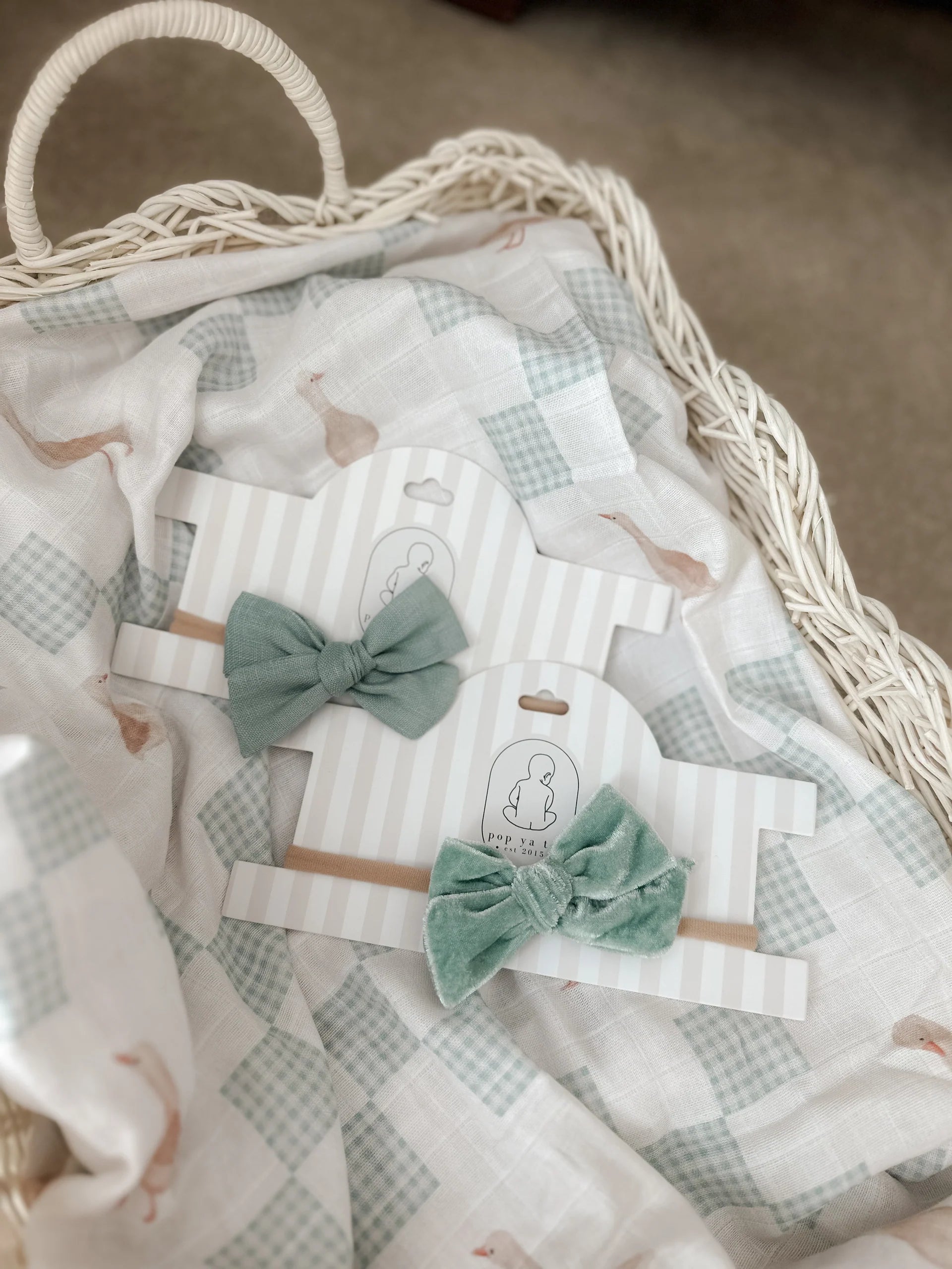 Pop Ya Tot Organic Muslin Swaddle Blanket - Soft & Breathable Baby Wrap for Newborns - Perfect for Swaddling, Nursing, and Stroller Use - Goosey Gander Design