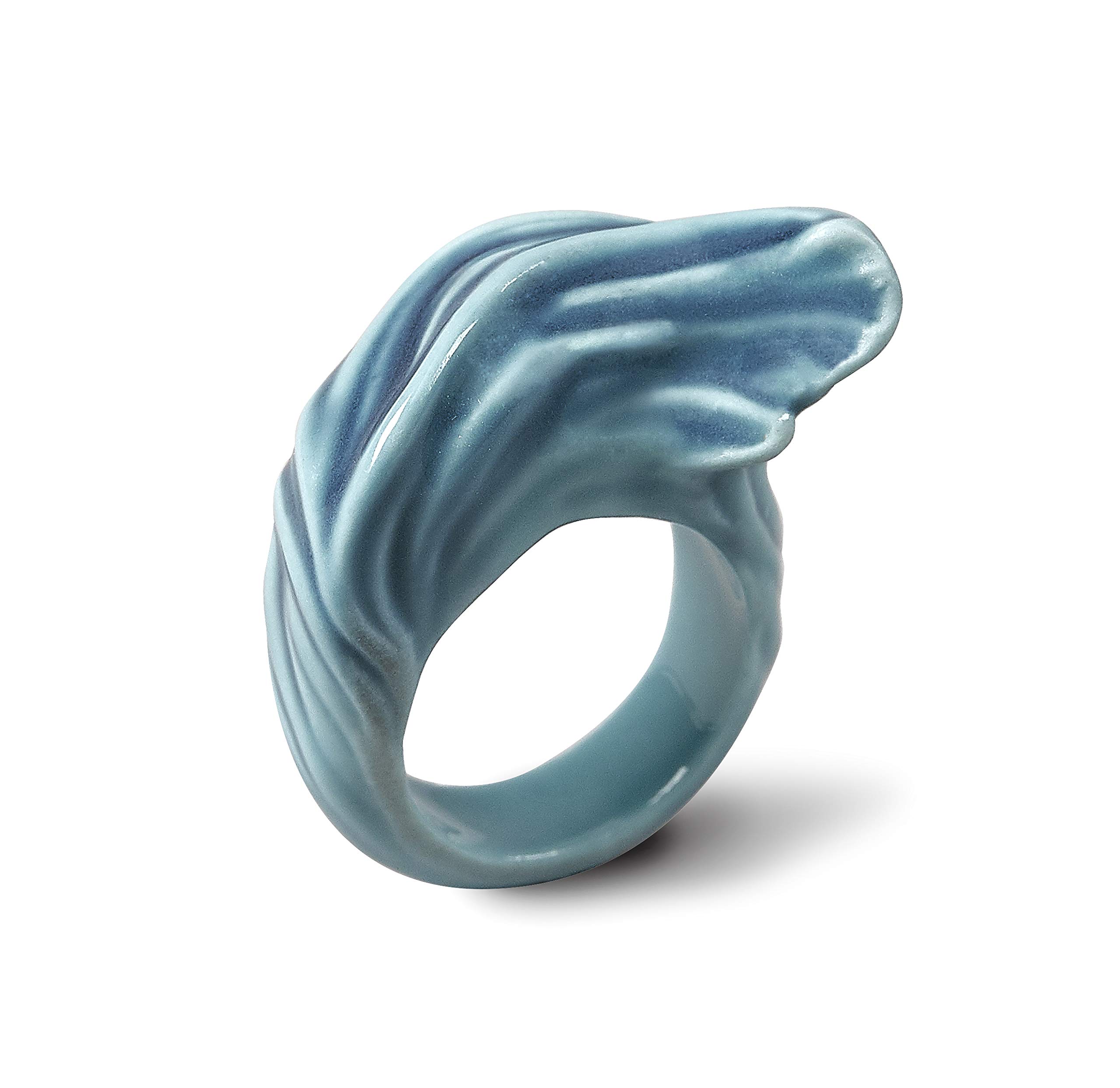 LLADRÓ Aquarium Porcelain Ring - Large Size Handmade Elegant Jewelry for Women, Perfect for Weddings, Parties & Special Occasions