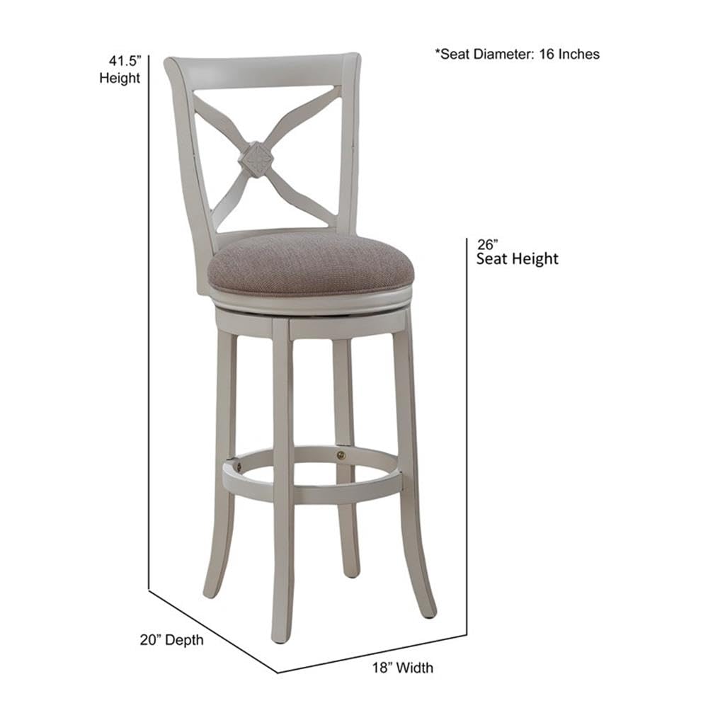 American Woodcrafters Accera Counter Stool - Solid Wood Bar Stool with Backrest for Kitchen Island, Breakfast Nook & Home Bar - Comfortable & Durable Dining Stool for Indoor Use