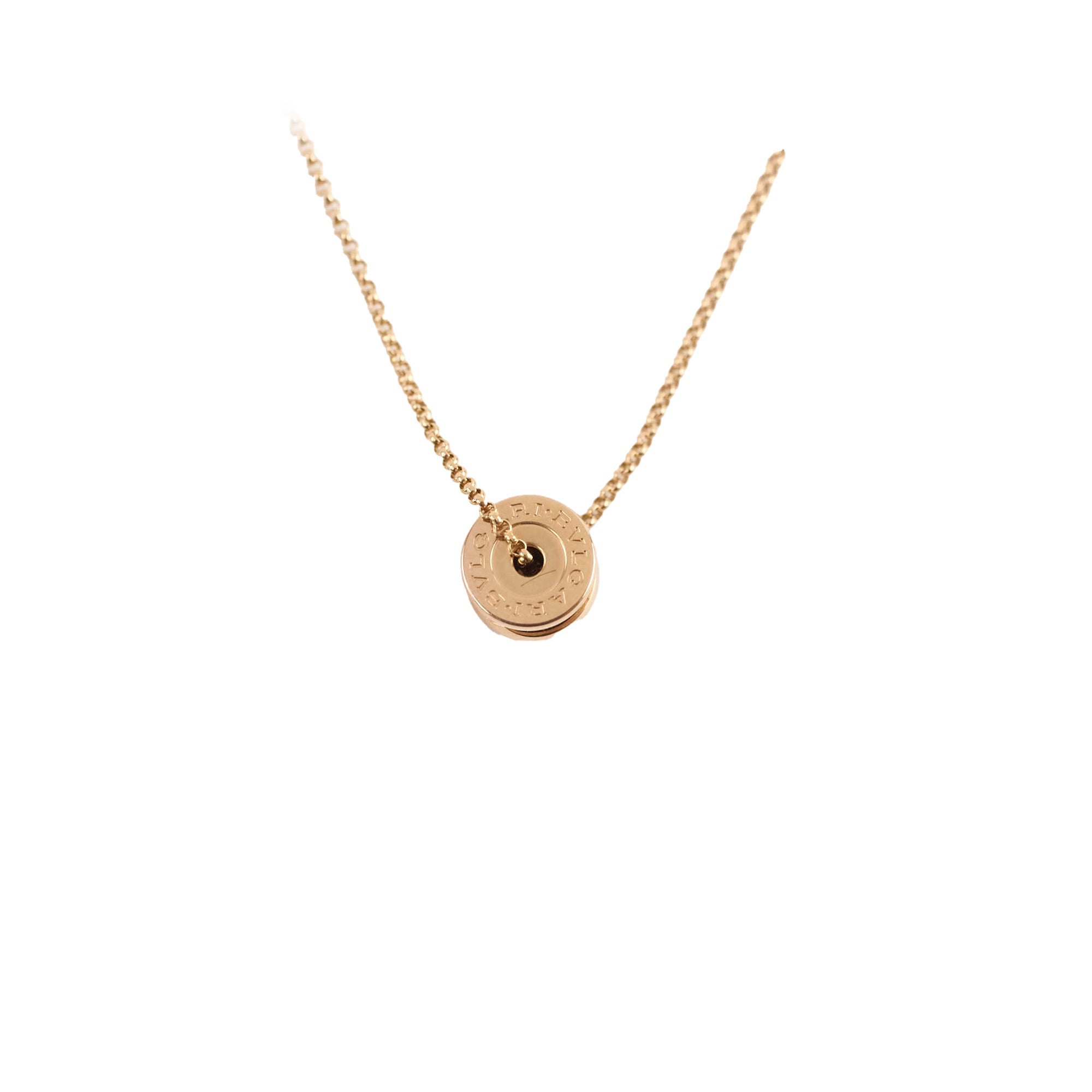Bulgari Mini B.Zero1 Necklace in 18K Pink Gold - Elegant Rose Gold Pendant for Women, Perfect for Gifts, Parties & Special Occasions