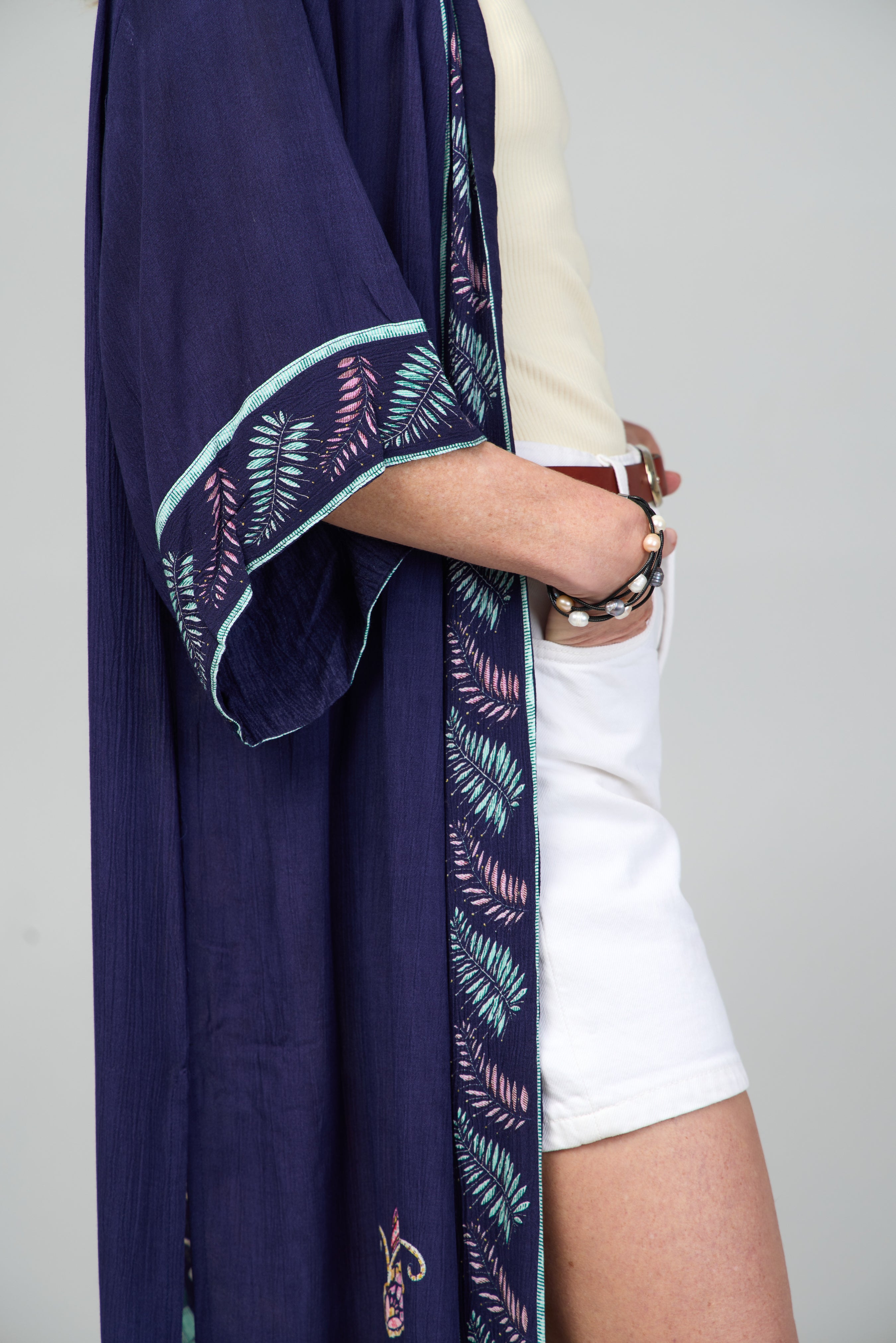 Elegant Flowy Paisley Print Kimono - Long Boho Cover Up for Women | Perfect for Beach, Pool, or Summer Festivals