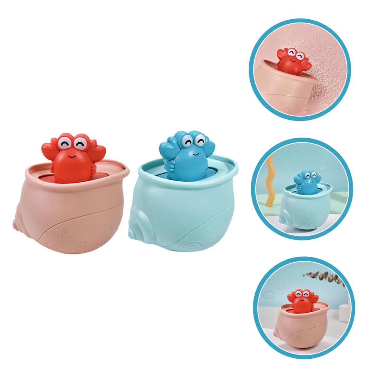 HEMOTON 10-Pack Floating Crab Bath Toys - Wind-Up Ocean Animal Bathtub Toys for Kids, Plastic Water Play Set - Perfect for Pool Parties & Toddler Bath Time Fun
