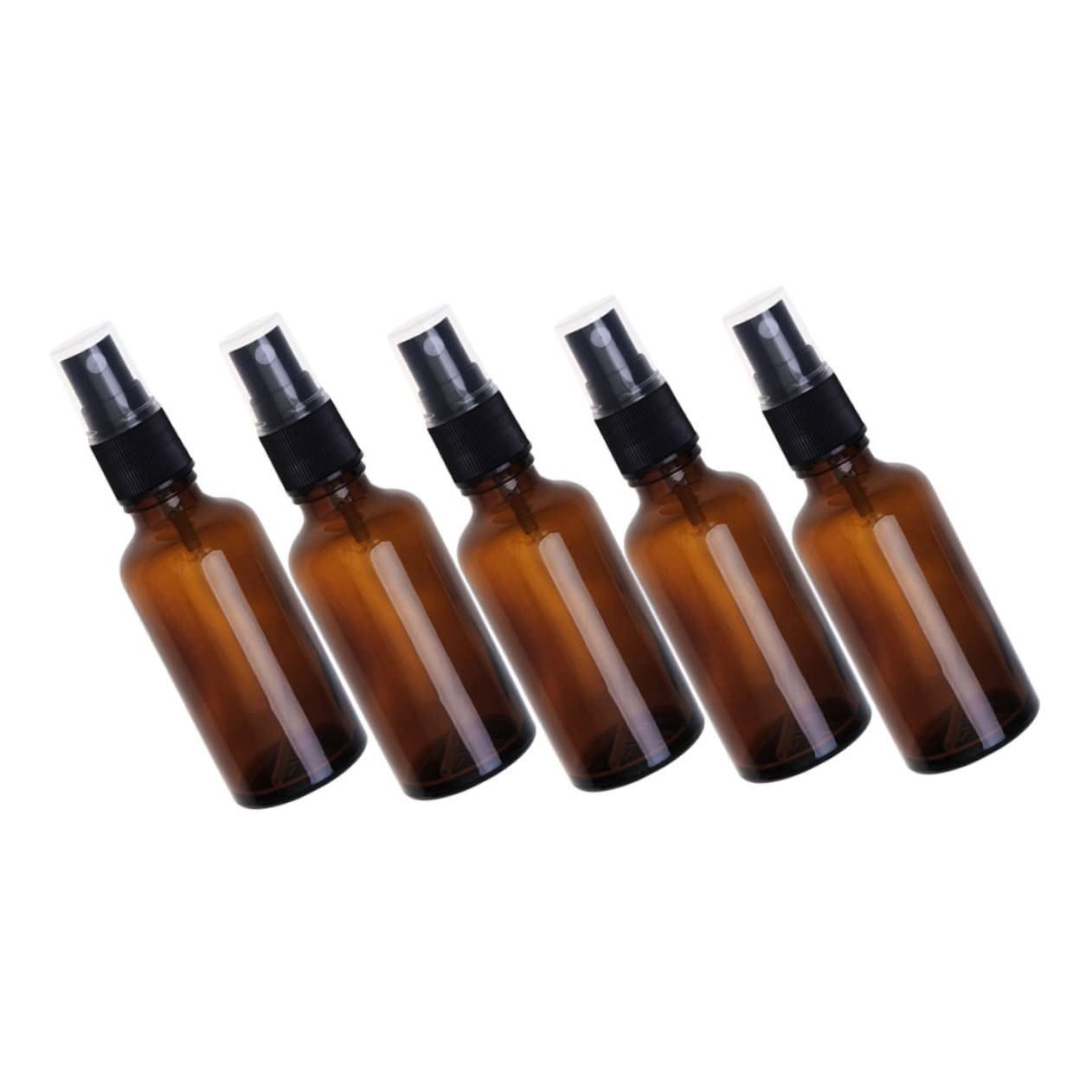 5Pcs Brown Travel Size Perfume Bottles - Empty Glass Refillable Atomizer for Liquids, Essential Oils & Cologne - Perfect for Travel, Gym, Purse & Gift Giving