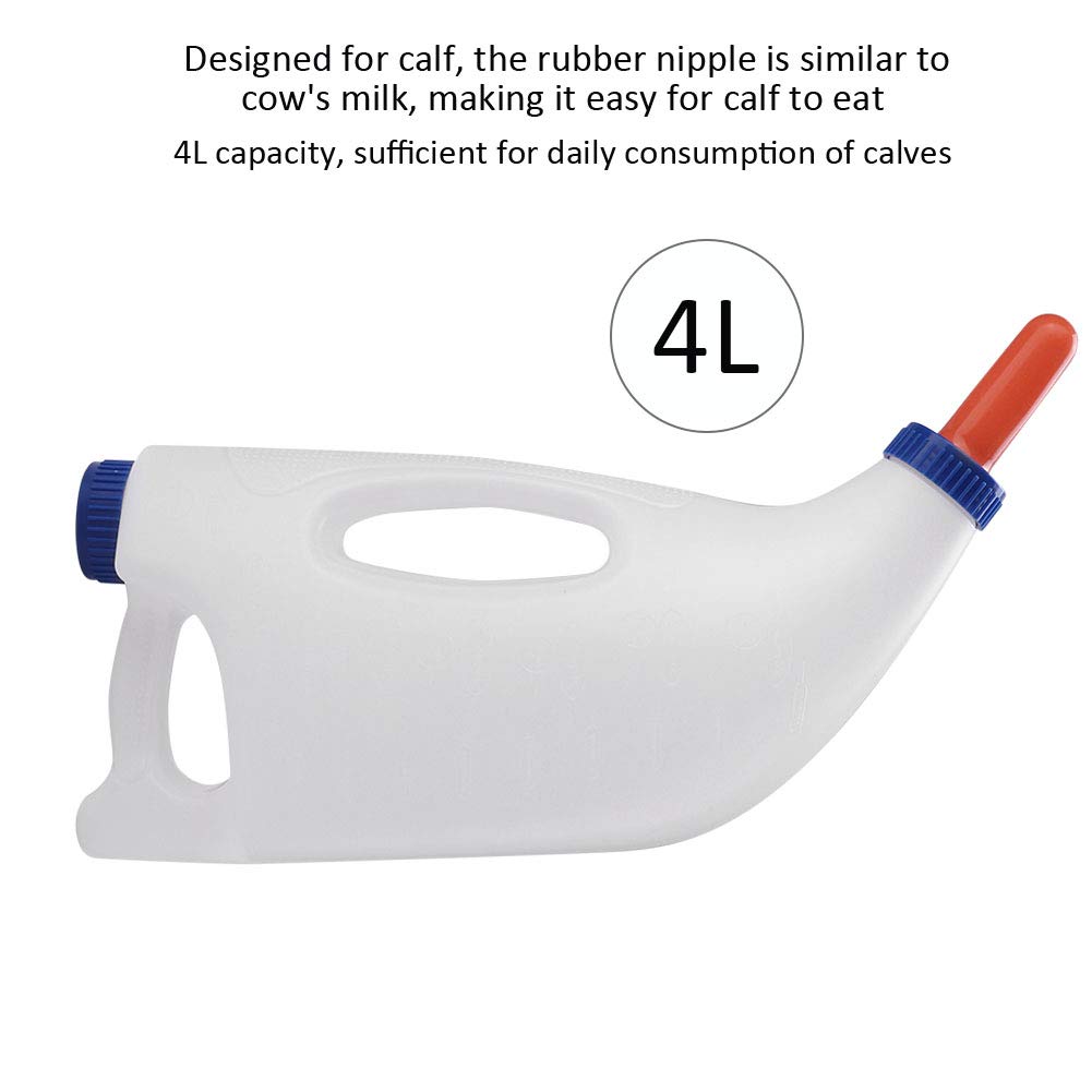 4L Calf Nursing Bottle with Handle & Regulating Valve - Durable Cow Milk Feeder for Baby Calves - Perfect for Farm Feeding, Ranch Use, and Dairy Calf Rearing