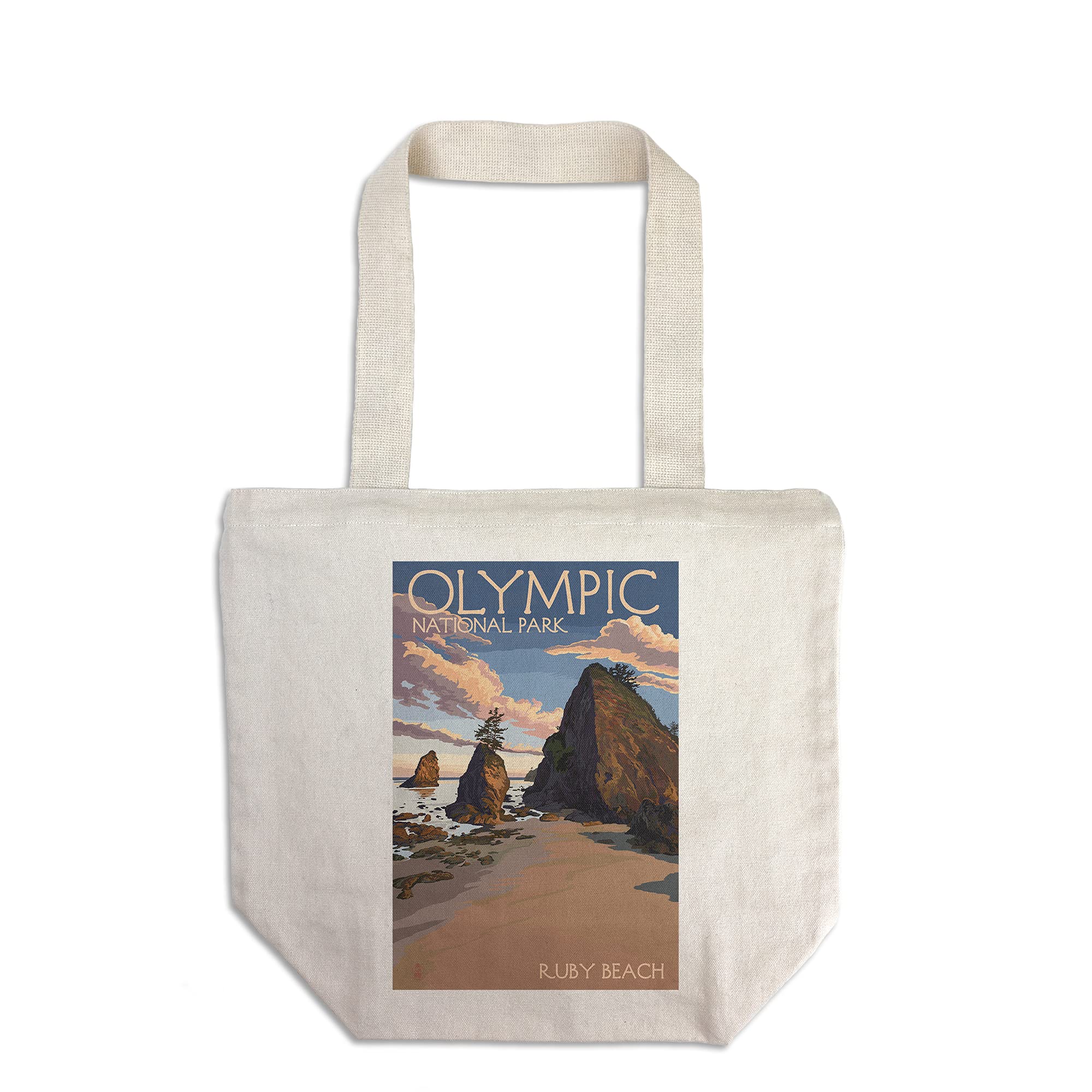 Olympic National Park Ruby Beach Tote Bag - 100% Cotton Canvas Reusable Shopping Bag for Beach Trips, Groceries & Eco-Friendly Lifestyle