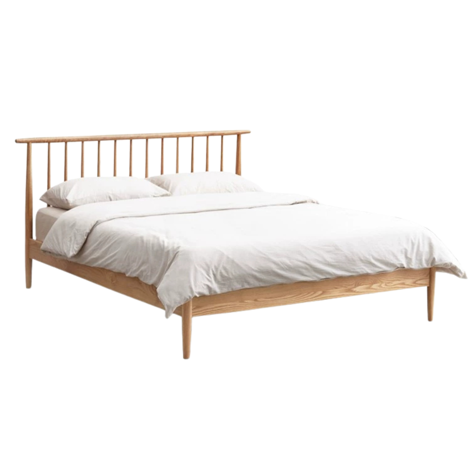 Solid Oak & Beech Wood Windsor Bed - Handcrafted Classic Wooden Bed Frame for Bedroom - Perfect for Master Bedroom, Guest Room & Cozy Farmhouse Style