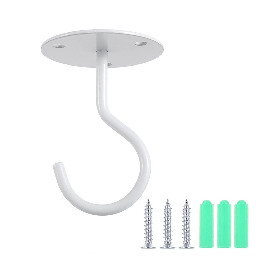 Heavy Duty Metal Ceiling & Wall Hooks - 55mm B Color - Perfect for Hanging Bird Feeders, Planters, Lanterns, Artworks & Tools - Ideal for Home, Garden & Workshop Organization