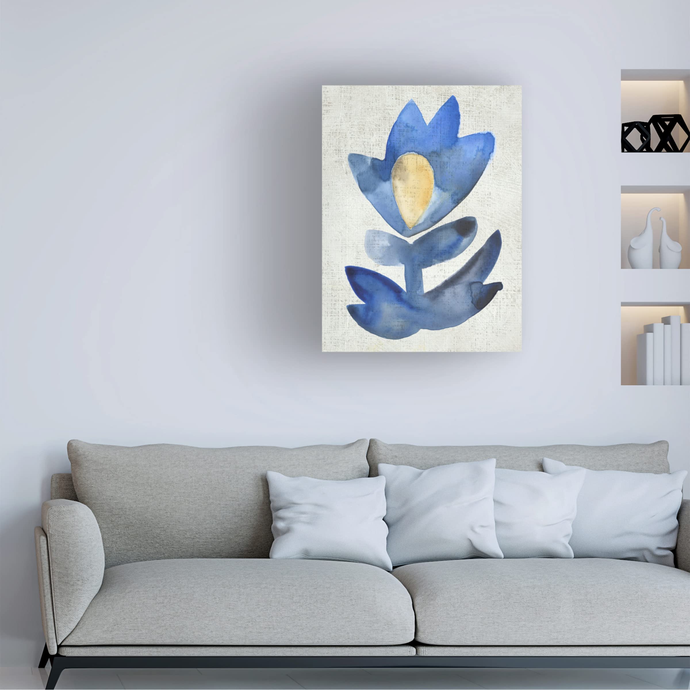 Trademark Fine Art 'Sea Flower IX' Canvas Wall Art by Chariklia Zarris - Vibrant Floral Painting for Living Room, Bedroom & Office Decor