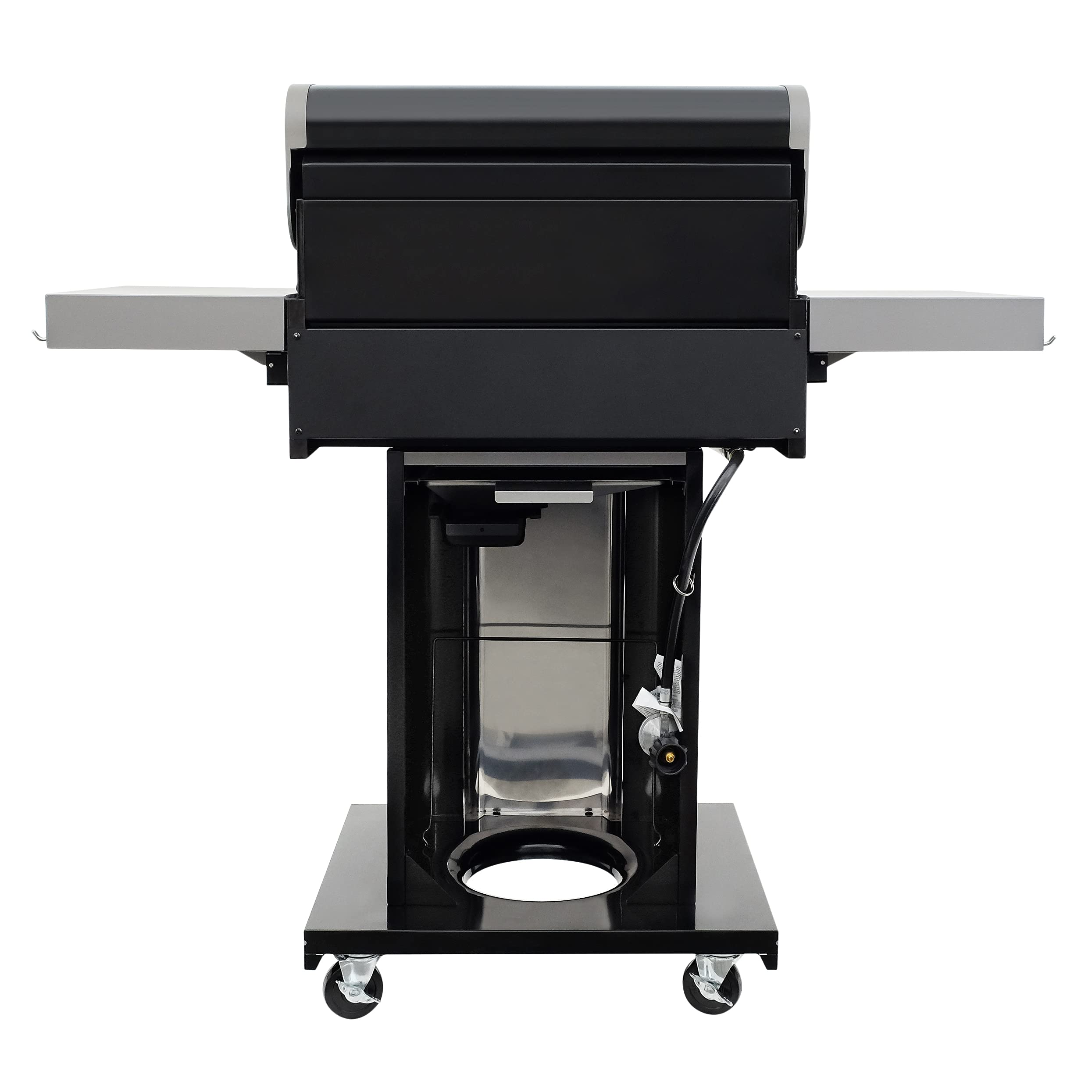 Permasteel 3-Burner Propane Gas Grill - 30,000 BTU Outdoor BBQ Grill with Cast Iron Grates, Foldable Side Shelves & Tool Hooks - Perfect for Backyard, Patio, and Camping Cooking - Black