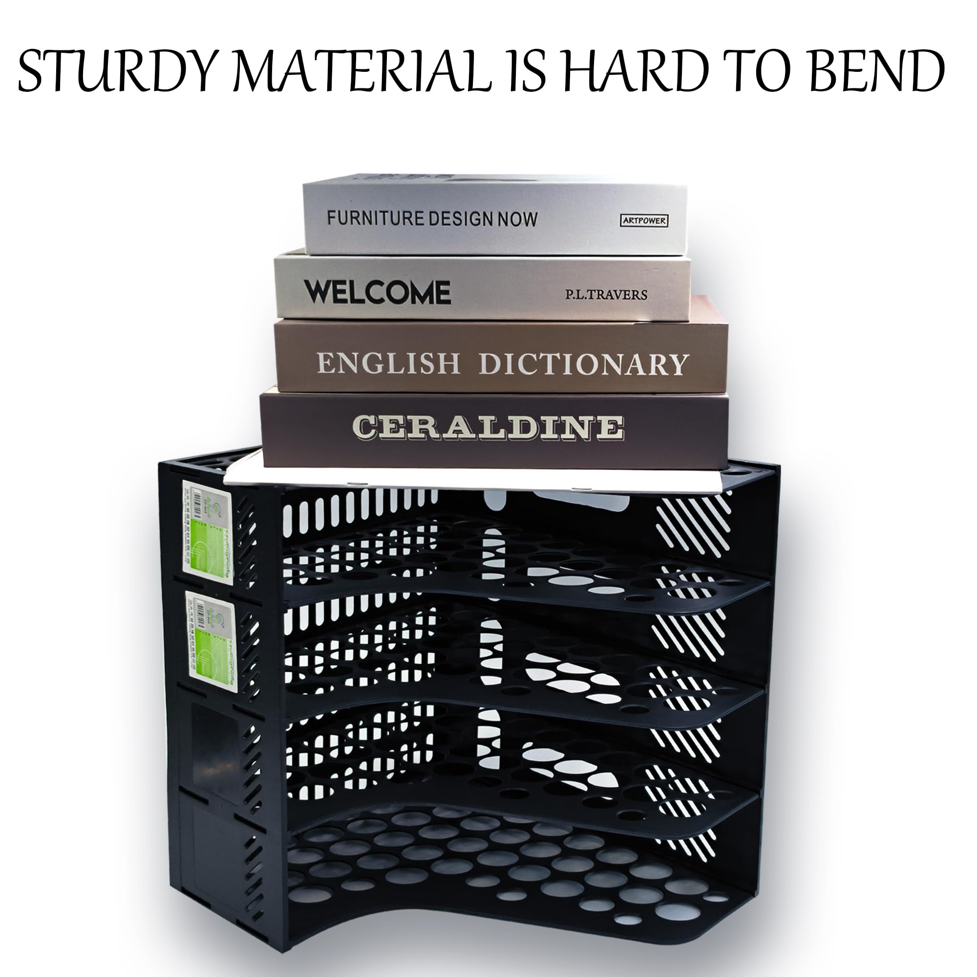 Ysenchan 4-Compartment Magazine File Holder & Binder Organizer - Black Vertical Desktop Storage for Newspapers, Files, Folders, Books | Perfect for Office, Home, School Organization & Workspace Decluttering