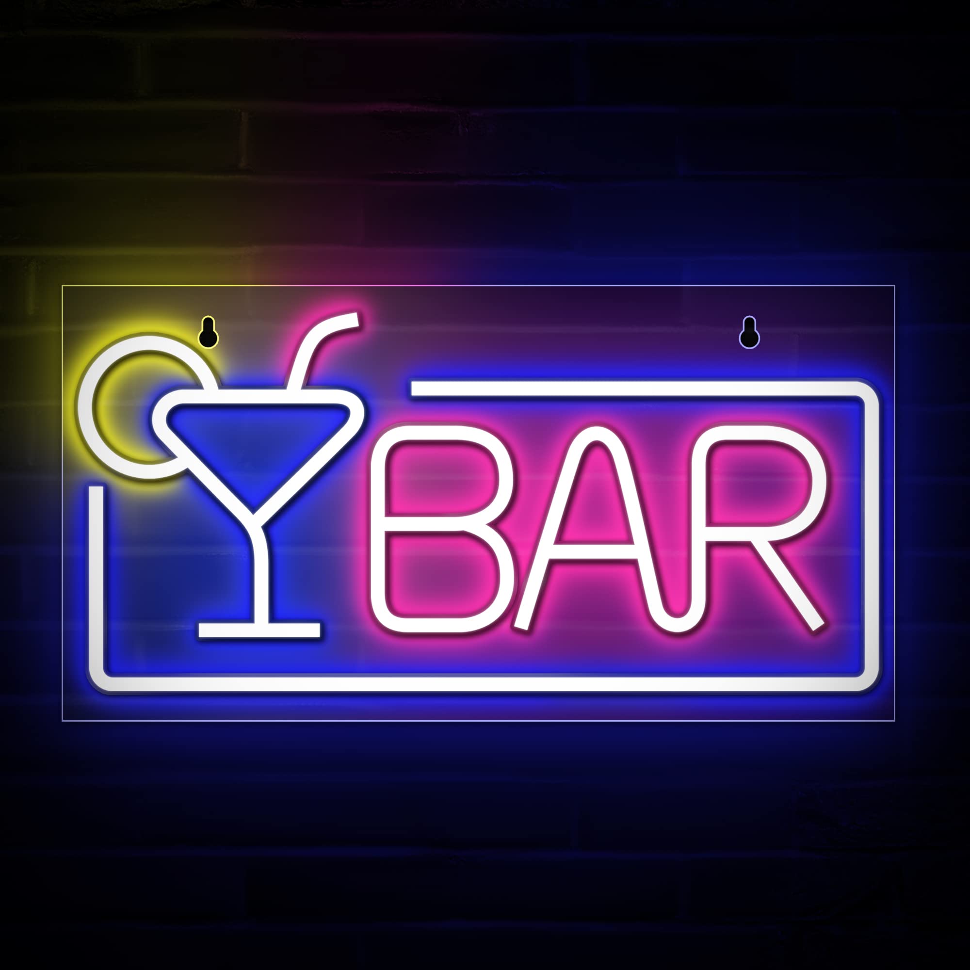 Lumoonosity Premium Acrylic LED Neon Bar Signs - 16.5x8.7 Inch Cocktail Glass Wall Decor for Home Bars, Pubs & Parties - Durable Business Neon Lights for Restaurants, Nightclubs & Man Caves (Perfect for Birthday Decorations & Themed Events)