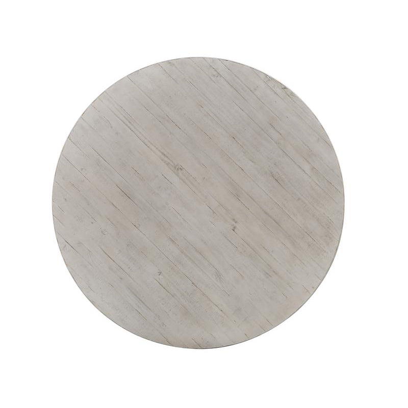 Bronwyn White Wash Rustic Solid Wood Round Dining Table - Farmhouse Style Kitchen & Dining Room Furniture for Home Decor