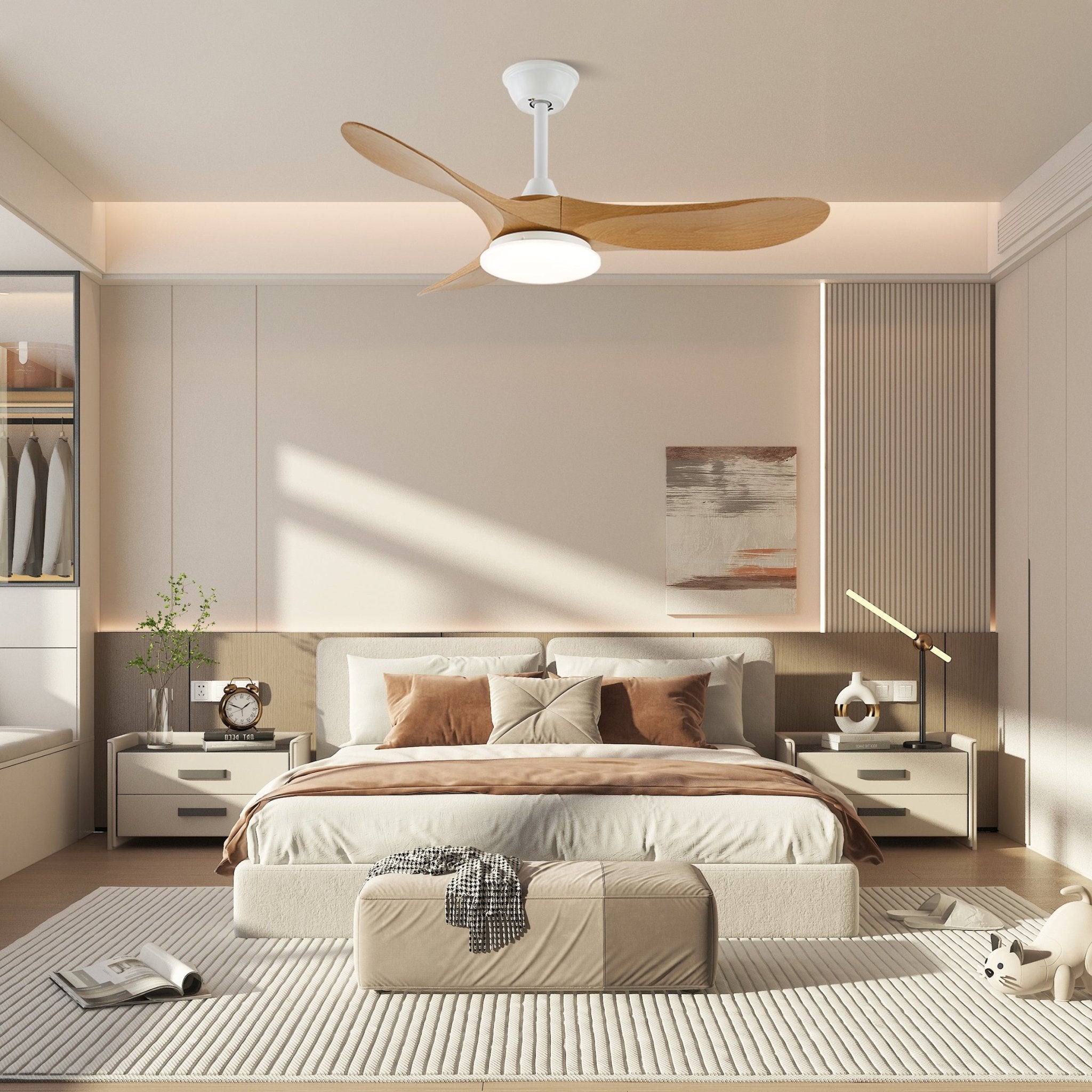 Maverick 42/52 Inch Indoor Ceiling Fan with Light Kit - Energy Efficient Quiet Blades for Living Room, Bedroom, or Office