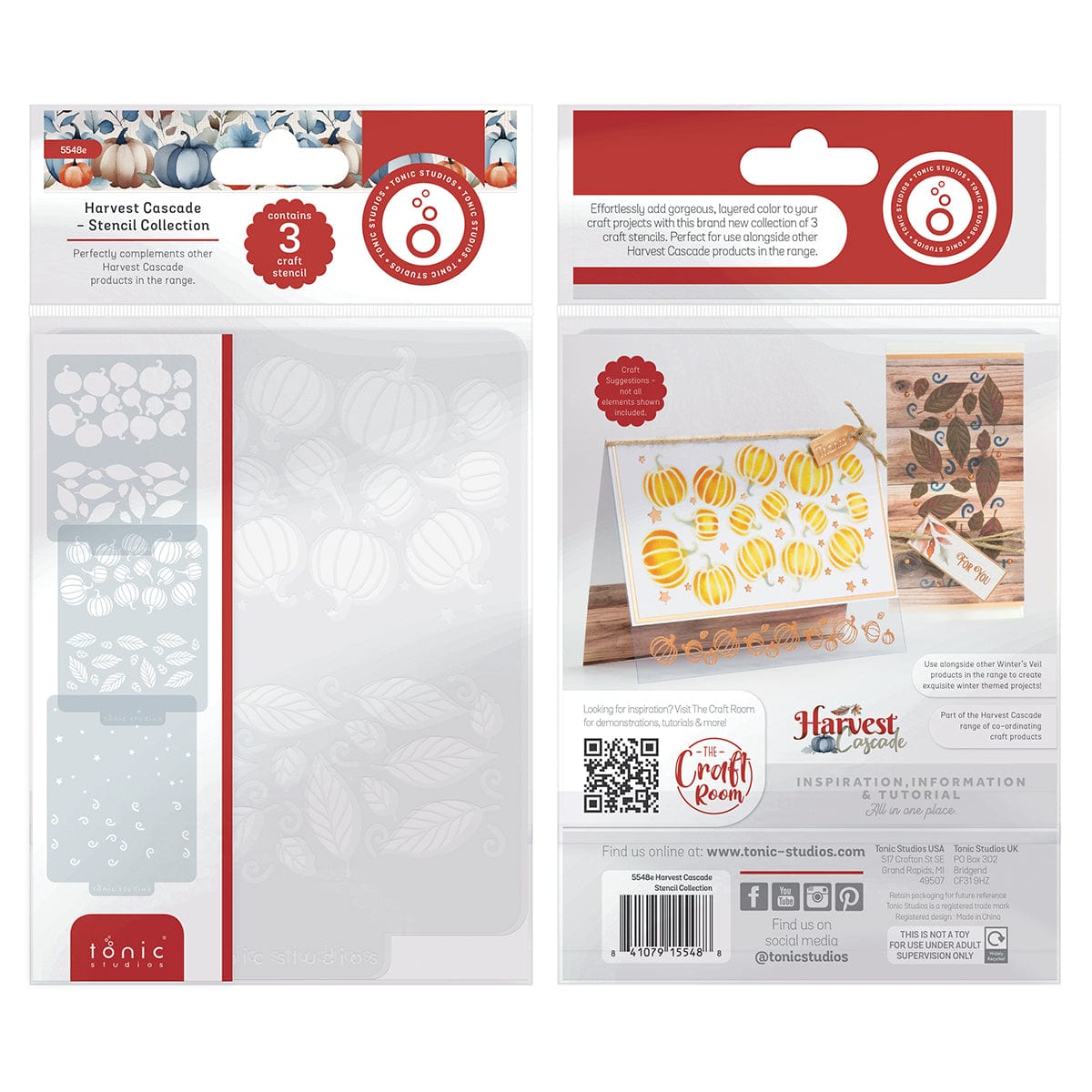 Harvest Cascade Layering Stencil Collection - 12pc DIY Scrapbooking & Card Making Stencils for Mixed Media Art, Home Decor, and Craft Projects