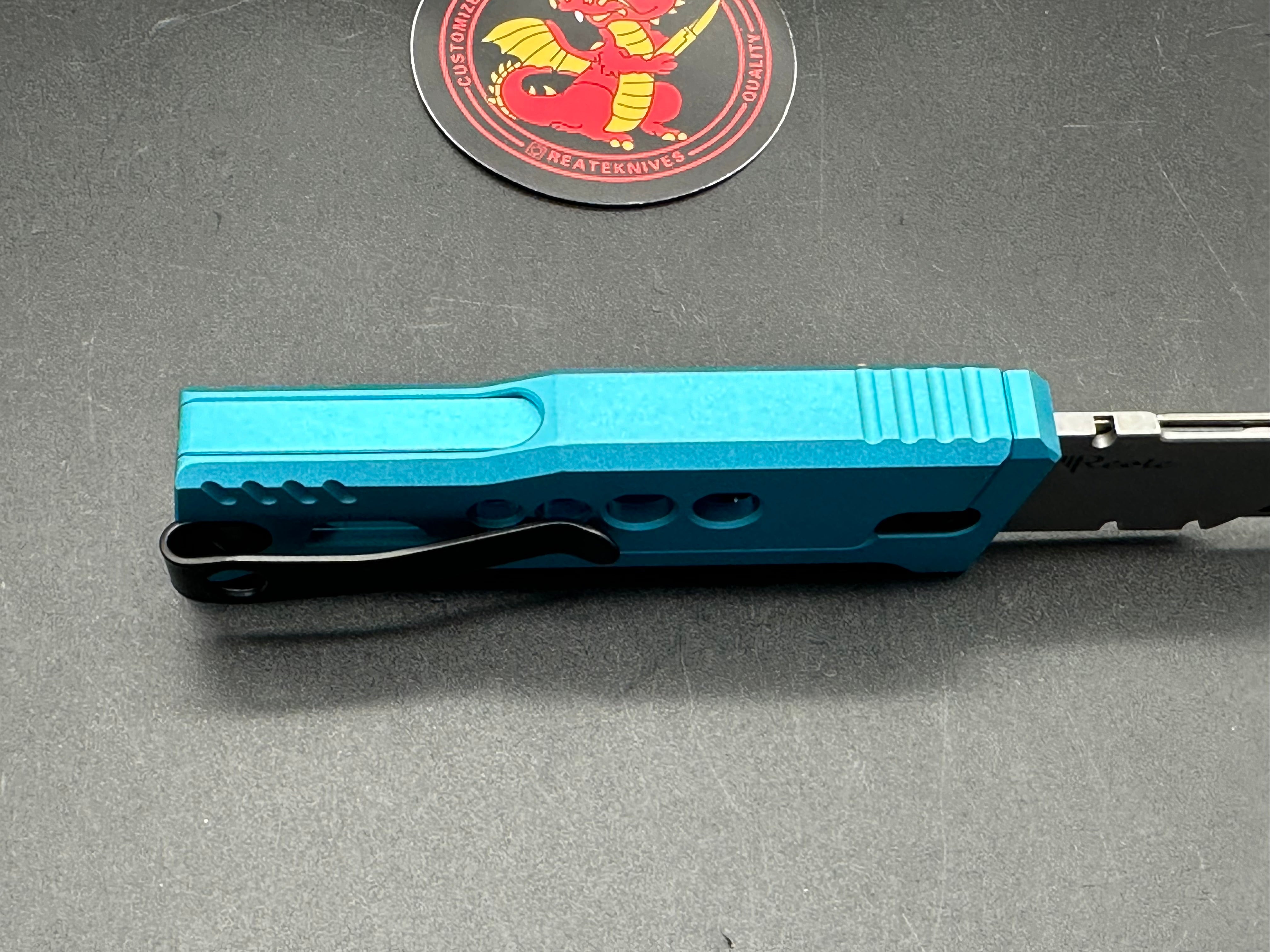 Reate EXO U Gravity Knife - Blue Speedhole Aluminum Folding Pocket Knife with 2.3