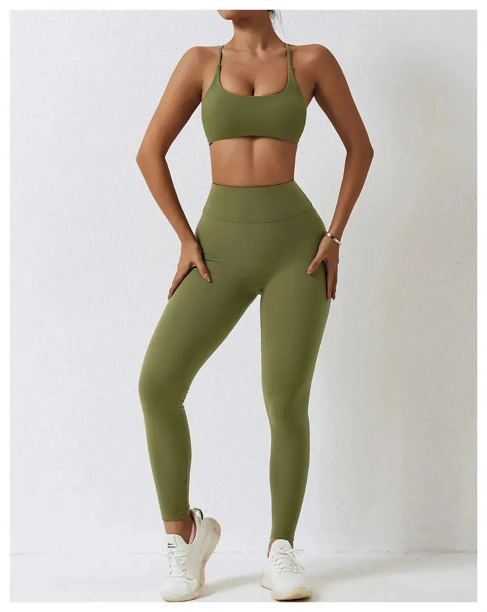 Seamless Yoga Set for Women - 2-Piece High Waist Leggings & Sports Bra Workout Outfit | Gym, Fitness, Yoga & Running Activewear