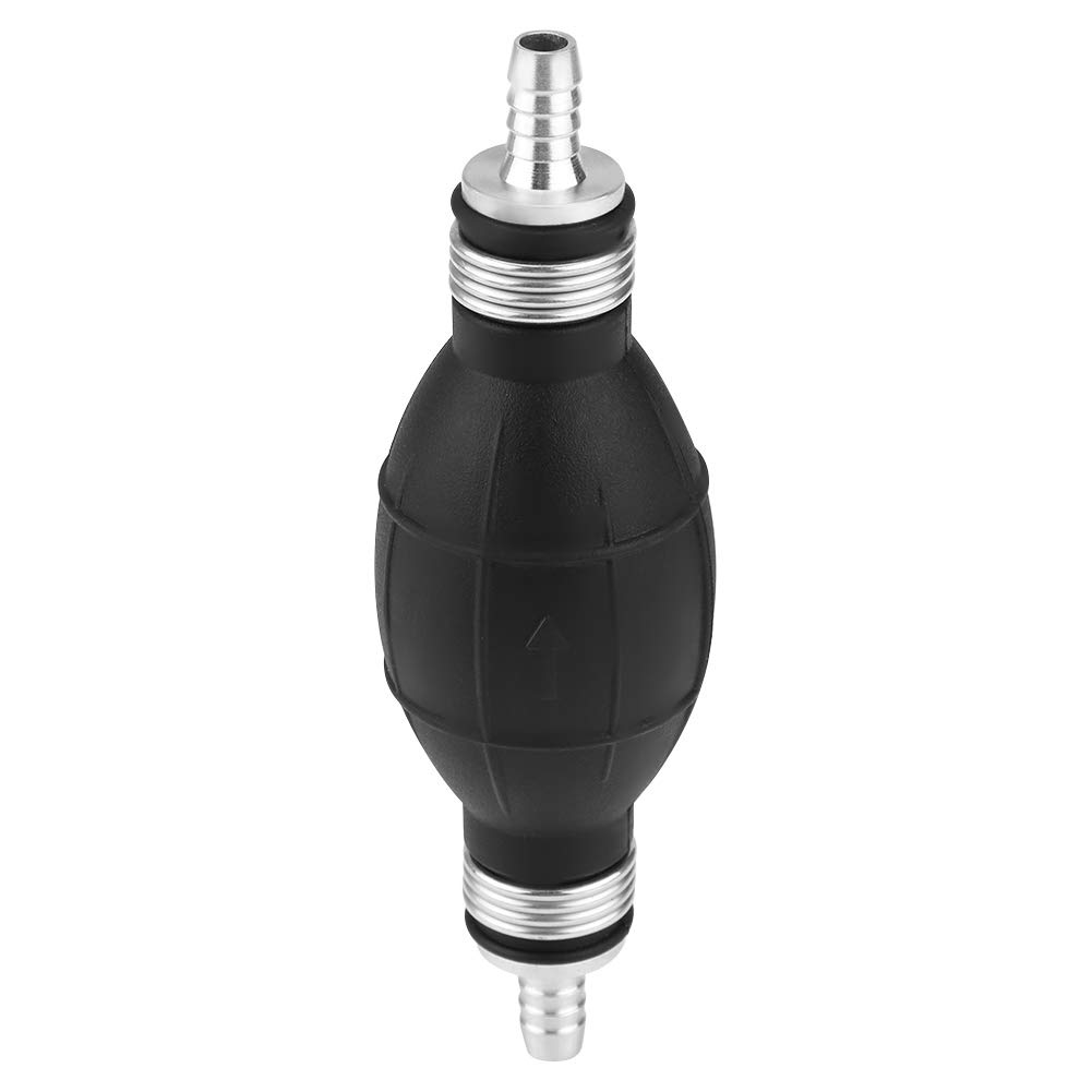 Rubber Fuel Transfer Hand Primer Pump - 12mm Vacuum Fueling Line Accessory for Diesel, Gas, and Oil - Ideal for Tractors, Trucks, and Marine Engines