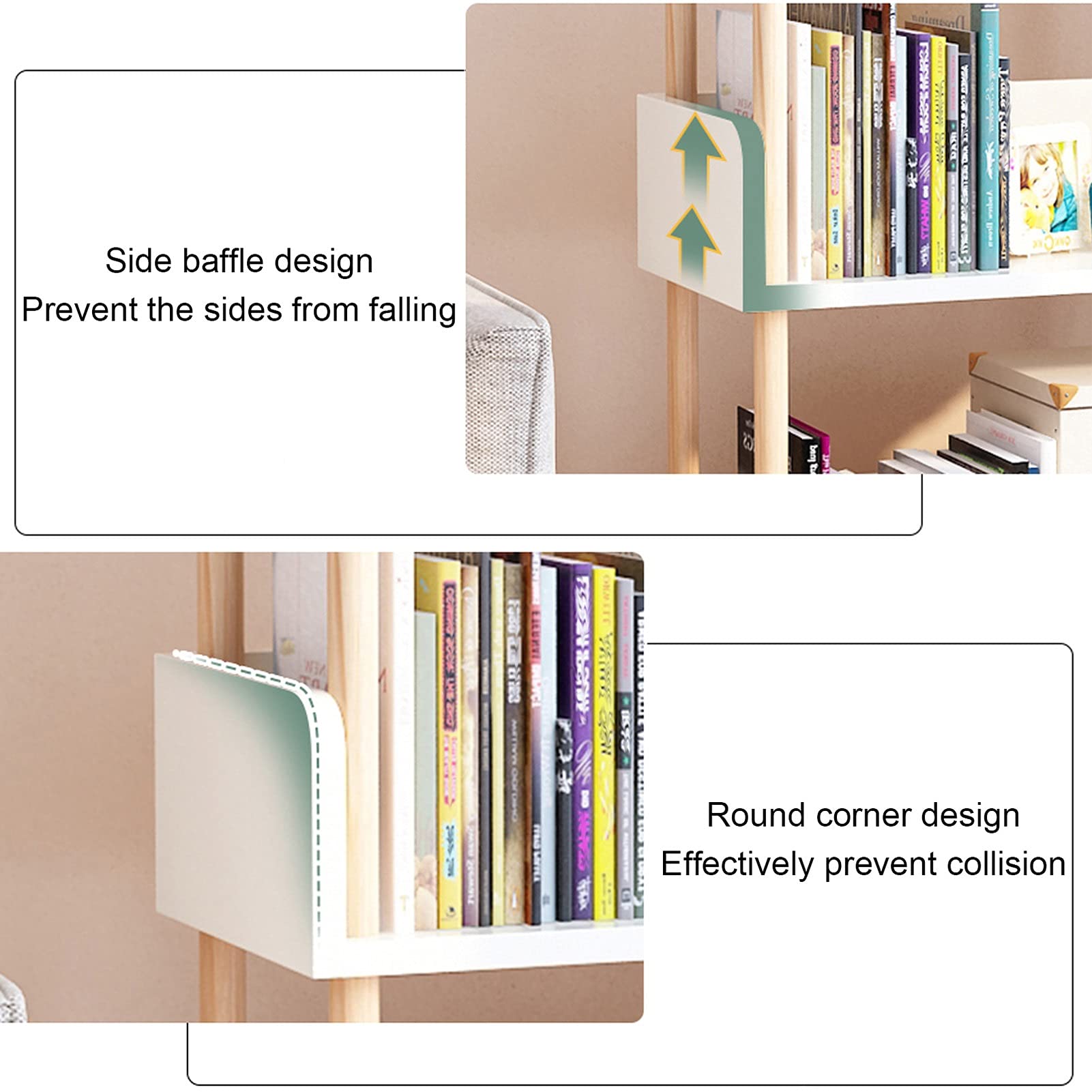 3-Tier Floor Standing Bookcase - Sturdy Bookshelf for Books, Magazines & CDs - Space Saving Storage Rack for Bedroom, Living Room & Office Organization