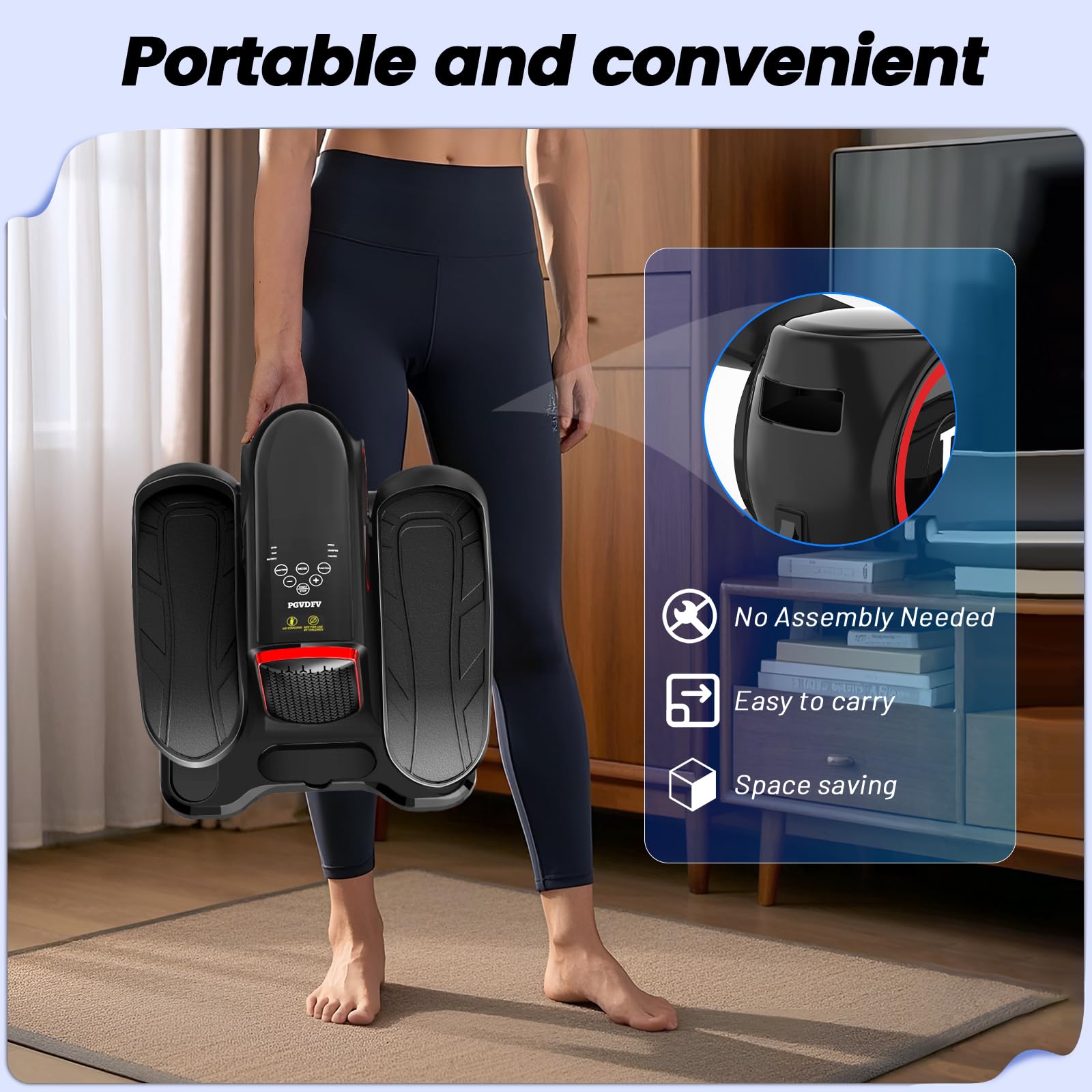 Under Desk Elliptical Machine - Bluetooth Speaker, 12 Speed Adjustable Leg Exerciser with Remote Control & LCD Touchscreen | Auto/Manual Modes | Perfect for Seniors, Office Workers & Home Workouts