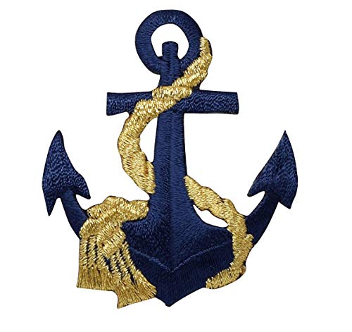 Navy Anchor, Gold Rope