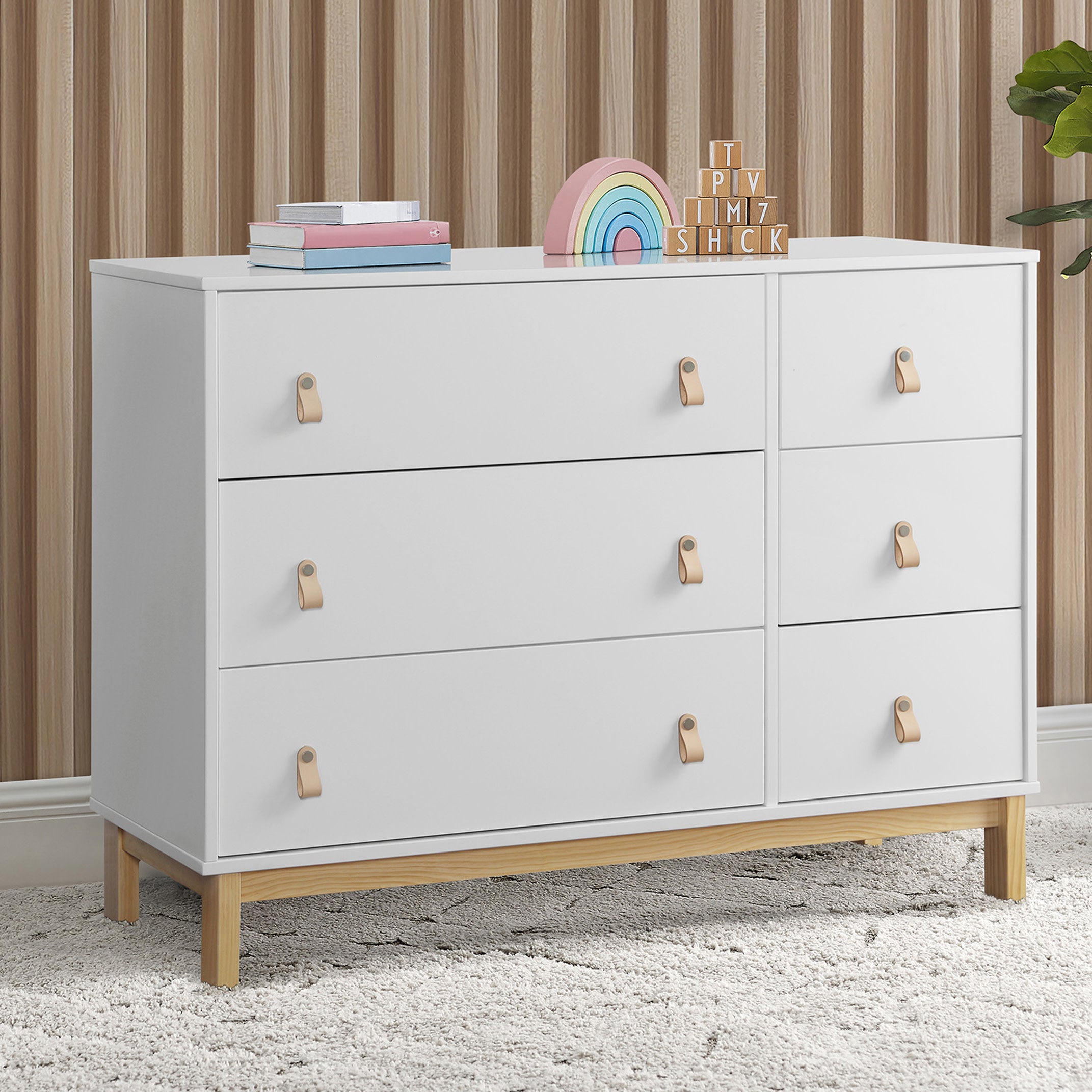 BabyGap Legacy 6-Drawer Dresser with Leather Pulls & Interlocking Drawers - Nursery Storage Solution for Baby Clothes, Blankets & Essentials
