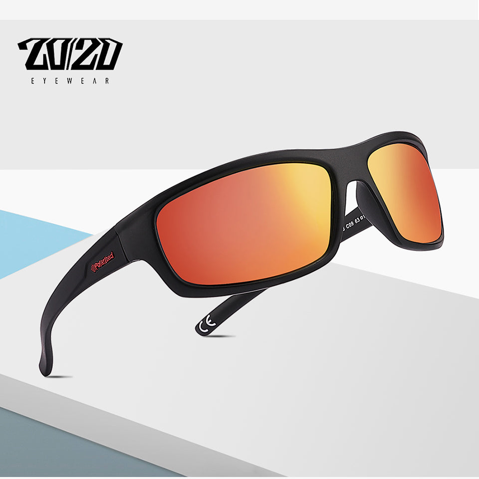 20/20 Polarized Square Sunglasses for Men - UV Protection, Anti-Glare, Lightweight & Durable - Perfect for Driving, Fishing, and Outdoor Activities