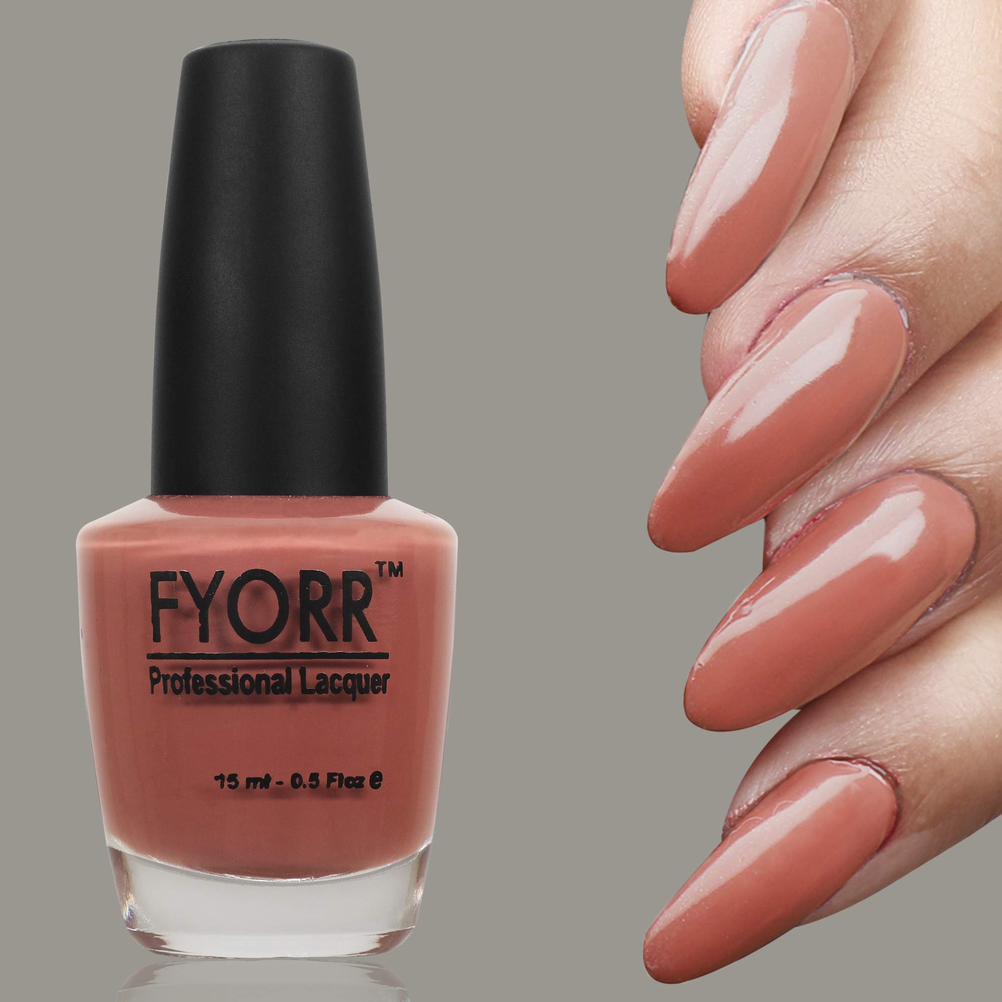FYORR Coffee Nude Long Lasting Nail Polish - 15ml Vegan & Non-Toxic Gel Polish (FNNP-26) for Professional Salon & Home Manicure