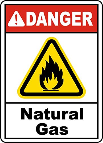 Danger Natural Gas Sign Stickers - 3.5