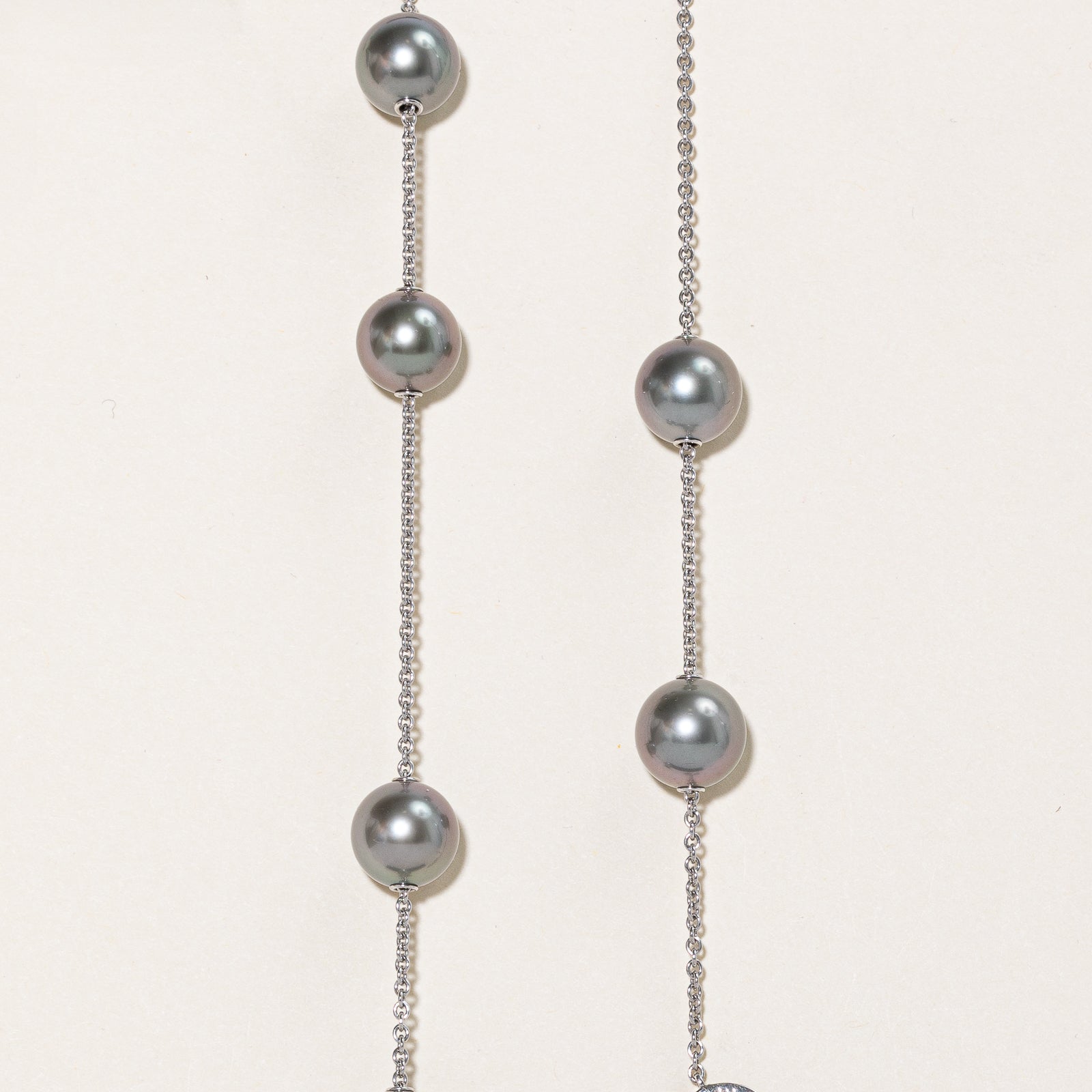 Luxury Mikimoto Black South Sea Pearl & Diamond Necklace | 10.5mm Cultured Pearl, 0.20ctw Diamonds | Elegant Jewelry for Weddings, Anniversaries & Special Occasions
