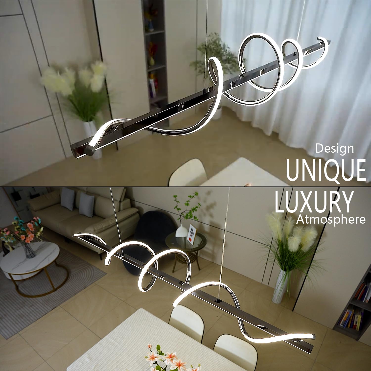 Black Modern LED Chandelier - 39.73