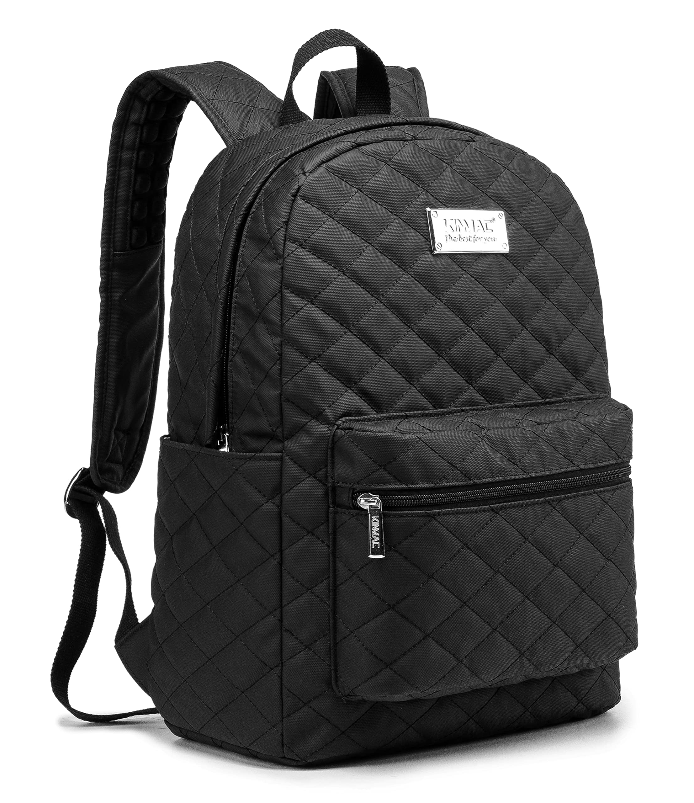 Kinmac Waterproof Laptop Backpack with USB Charging Port - 15.6 Inch Laptop Case, Durable Travel Backpack for Work, School & Commuting (Embroidered Design)