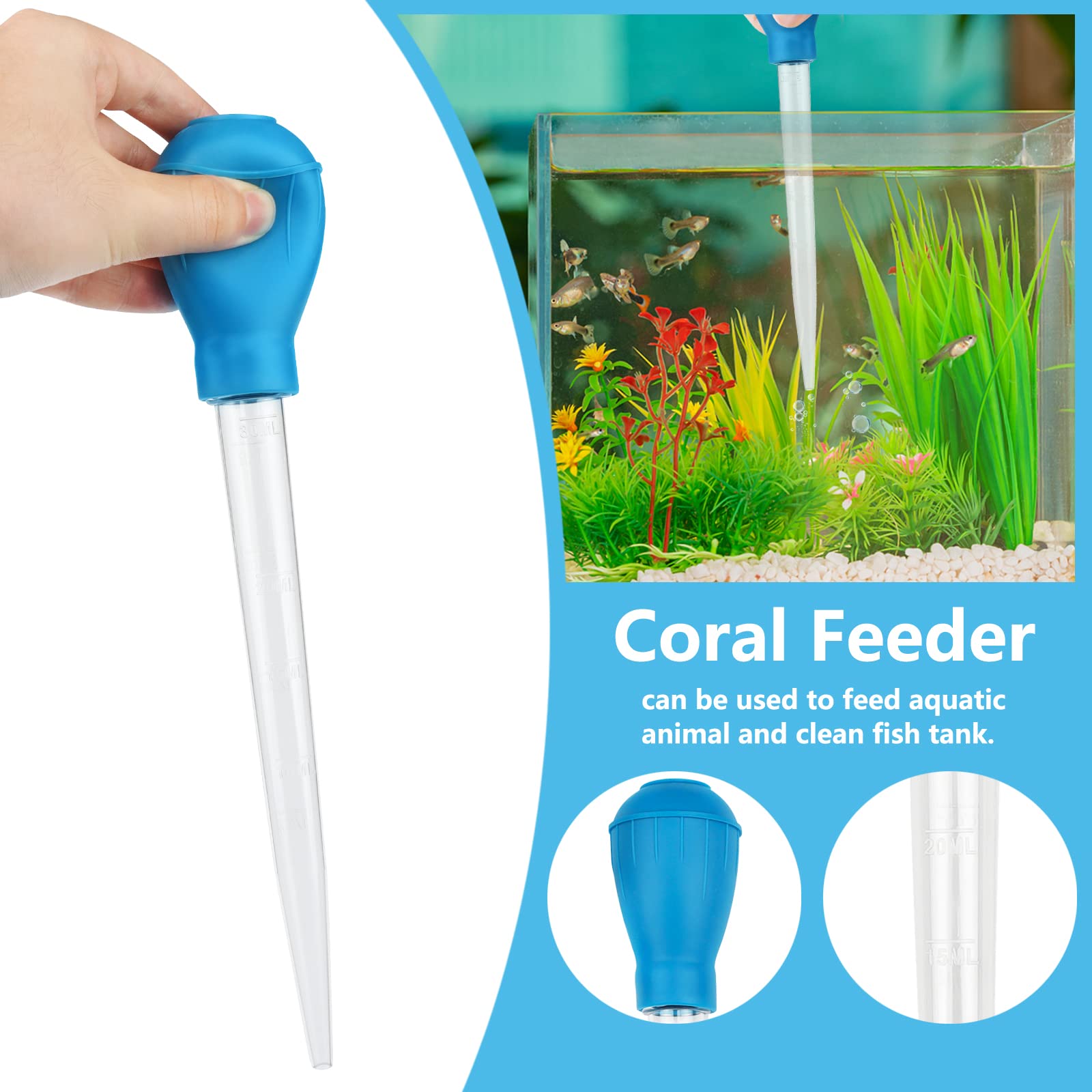 6-Piece Aquarium Cleaning Kit - Fish Tank Scraper & Feeder Tools for Glass Tanks - Perfect for Freshwater & Saltwater Aquariums