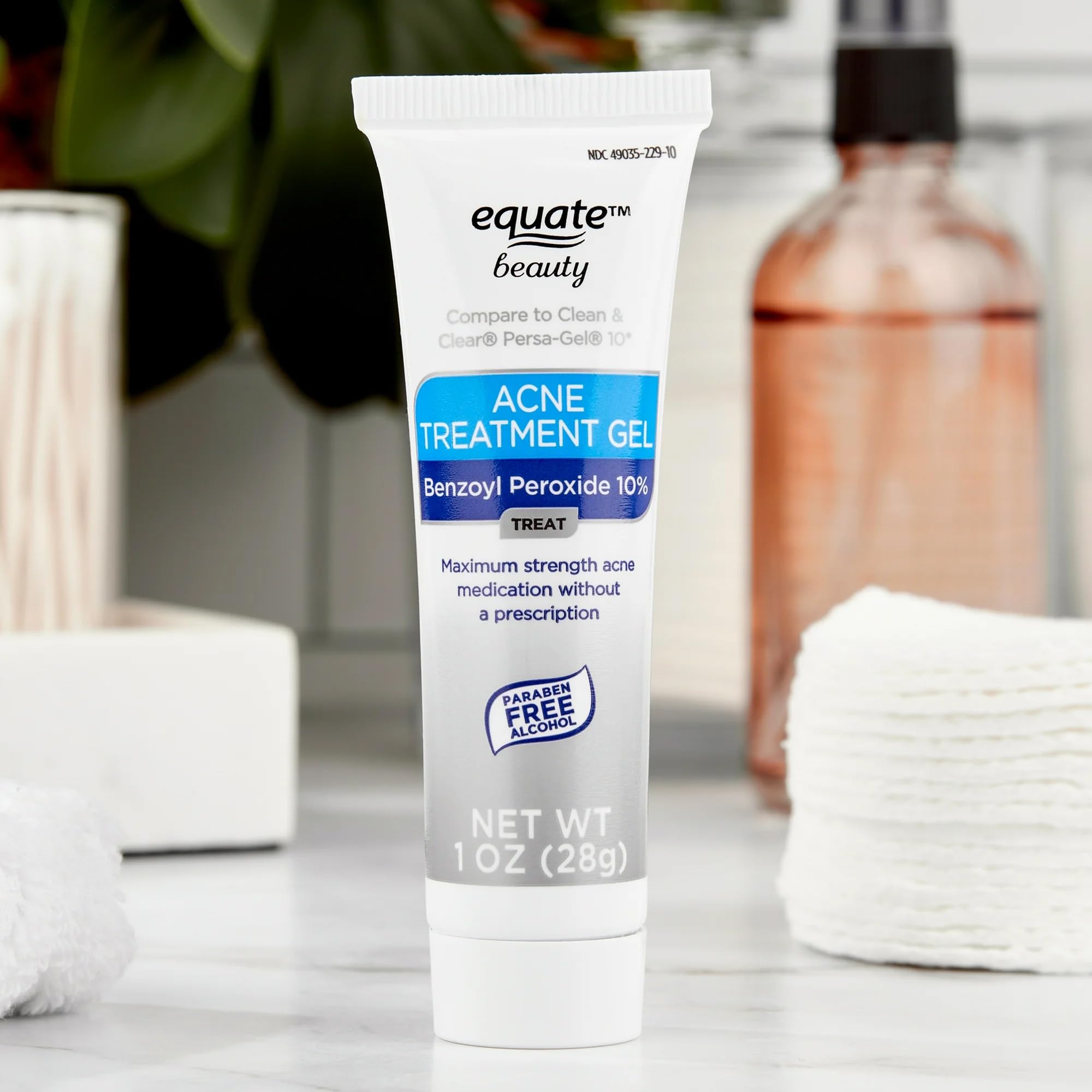 Equate 10% Benzoyl Peroxide Acne Treatment Gel - 2 Pack (1 oz Each) - Fast-Acting Acne Spot Treatment for Face & Body - Bundle with Lual's 45 Diabetes Decoded - Perfect for Teen & Adult Acne Care, Travel & Daily Skincare Routine