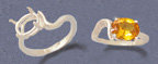 Solid Sterling Silver or 14K Gold 9x7mm Oval Swirl Side Set Ring Setting - Size 7 (163429/143429) - Perfect for Engagement Rings, Wedding Bands & Jewelry Making
