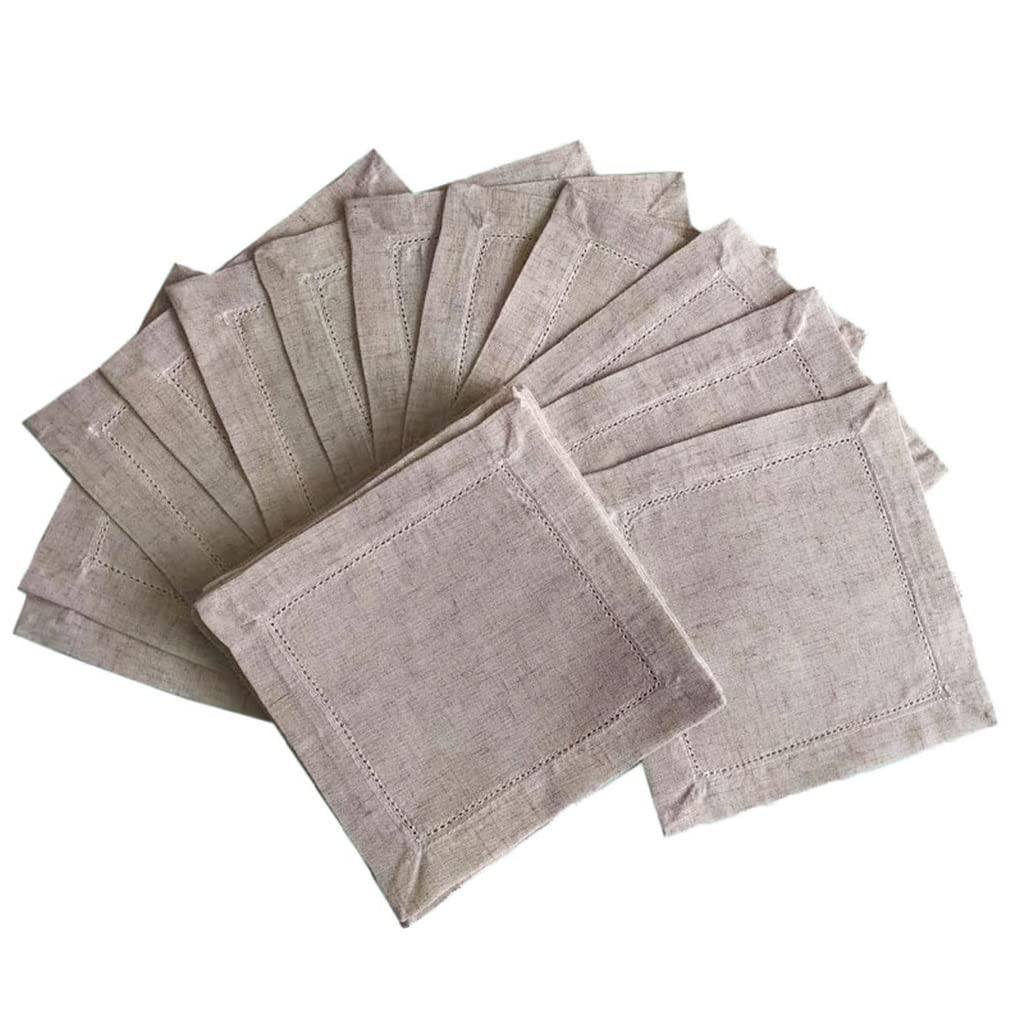 12-Pack Cotton Linen Napkins - Premium Reusable Cloth Dinner Napkins for Home, Hotel & Restaurant Use - Soft & Absorbent Table Linens for Everyday Meals, Parties & Fine Dining