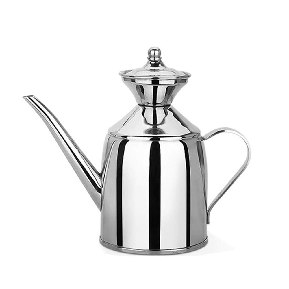 Premium Stainless Steel Olive Oil Dispenser 450ml - Leakproof Oil Drizzler with Drip-Free Spout for Kitchen, Vinegar Pourer, Salad Dressing Bottle - Perfect for Cooking, Baking & Food Presentation