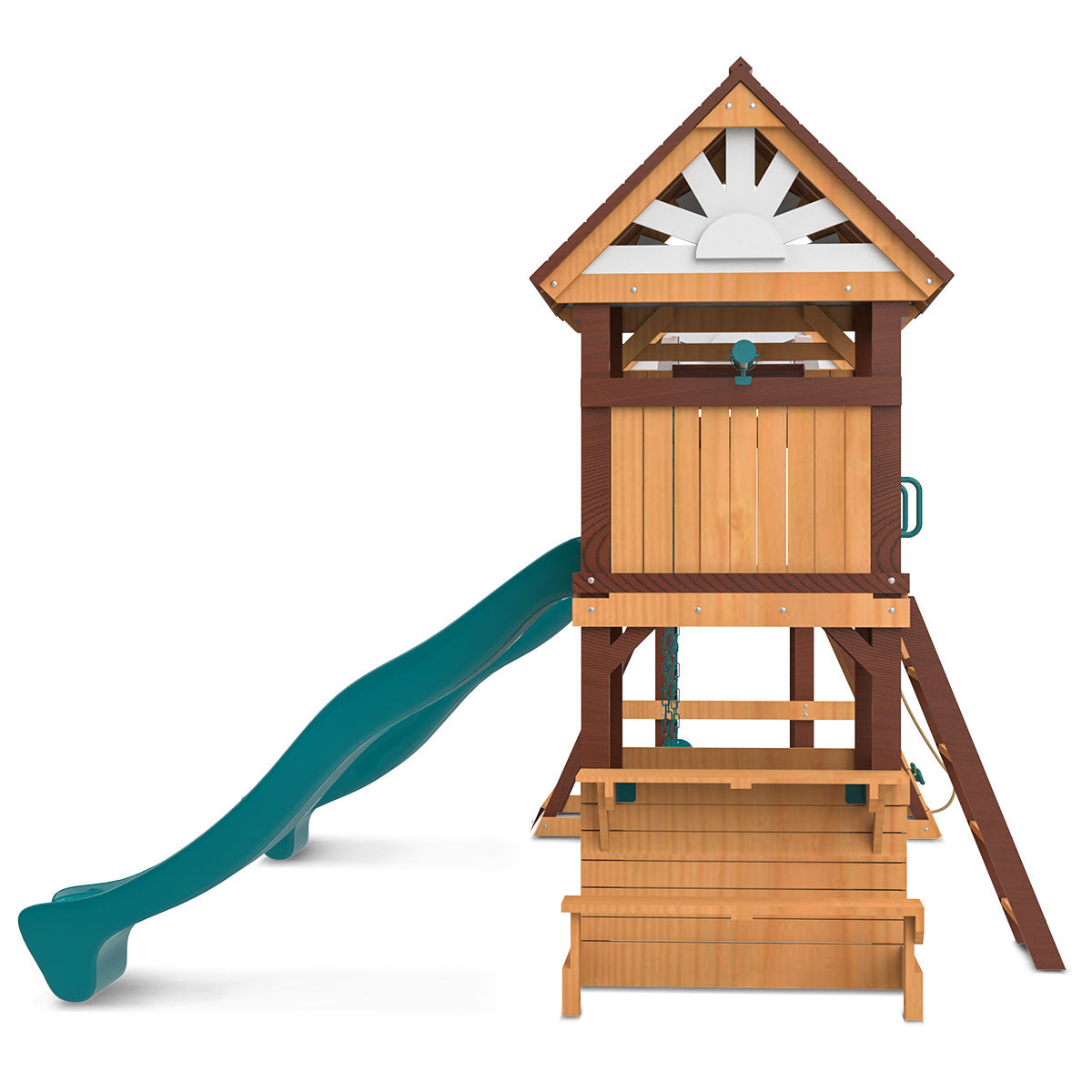Armadale Play Centre & Swing Set with Green Slide - Outdoor Kids Playground Equipment for Backyard Fun & Garden Activities