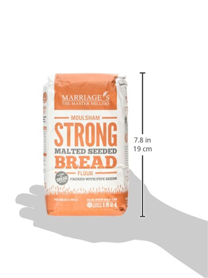 Moulsham Strong Malted Seeded Bread Flour - 1Kg (Pack of 6) | Premium Whole Grain Baking Flour for Artisan Bread, Sourdough & Homemade Loaves | Perfect for Bread Machines, Bakeries & Healthy Breakfasts