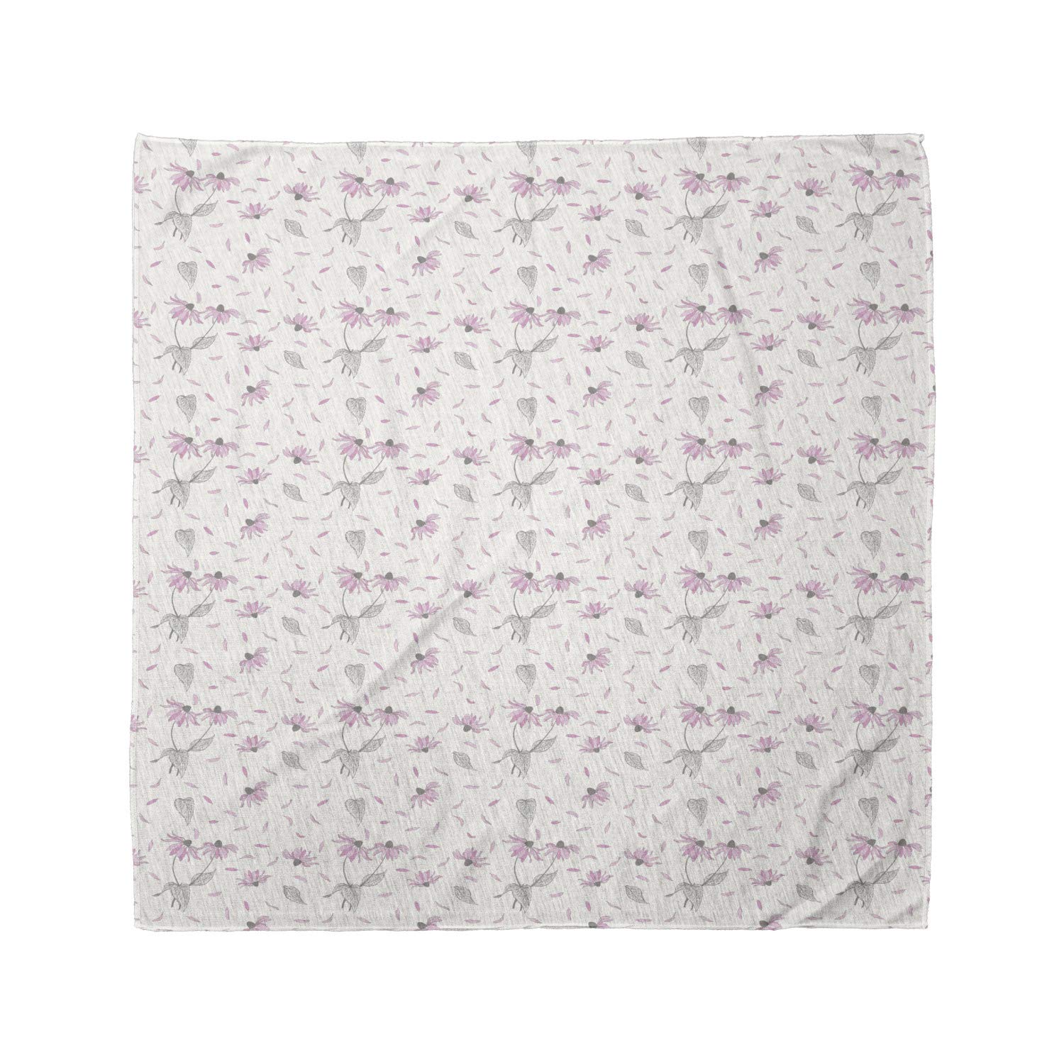 Lunarable Echinacea Unisex Bandana - Pastel Spring Love Design in Off White & Pale Pink | Fashion Accessory for Outdoor Activities, Music Festivals & Casual Wear