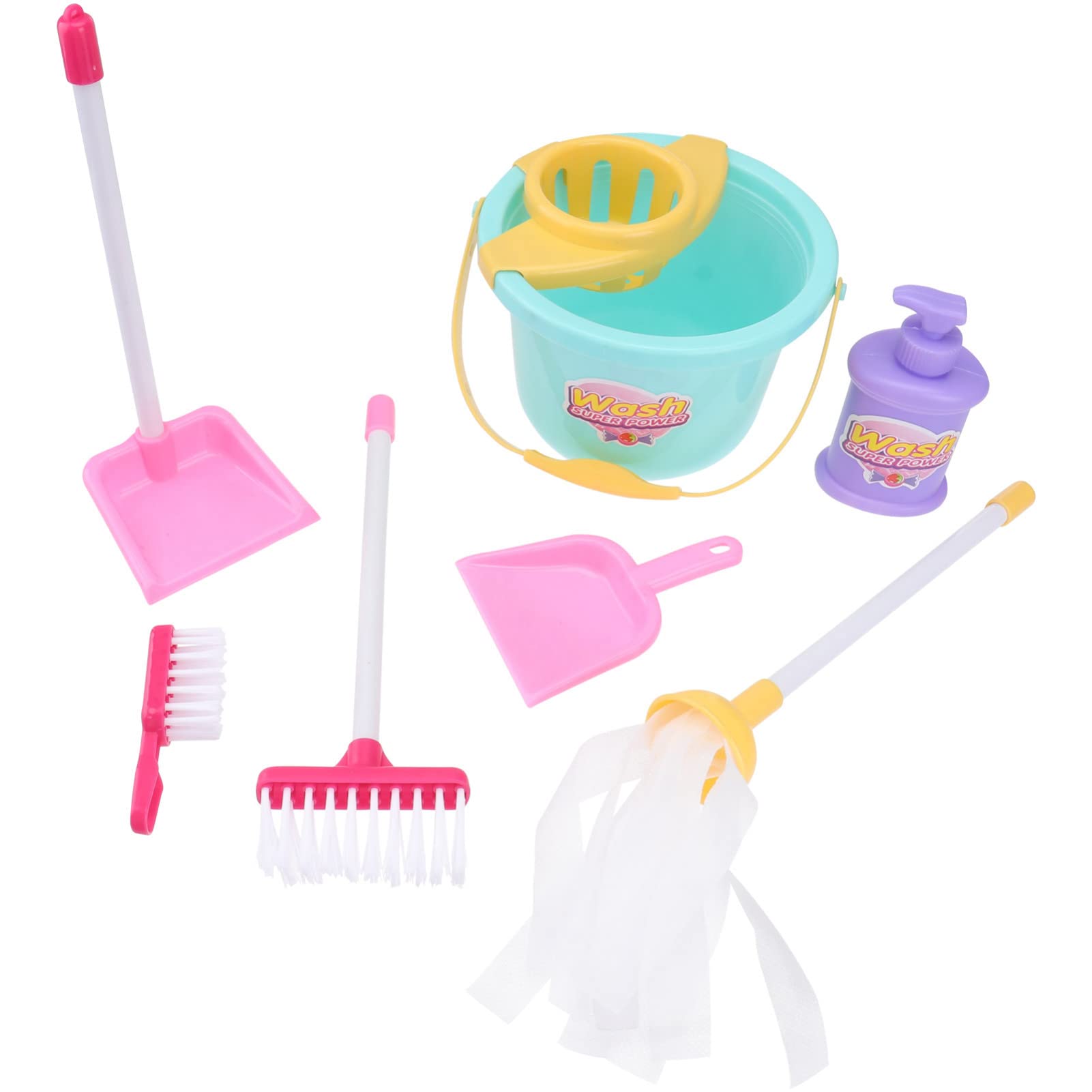 **Toyvian 7-Piece Kids Cleaning Toy Set - Pretend Play Cleaning Tools for Children, Toddler Cleaning Supplies for Role Play & Housekeeping Fun**    *(Perfect for Imaginative Play, Learning Responsibility & Household Chores - Great Gift for Boys & Girls!)*