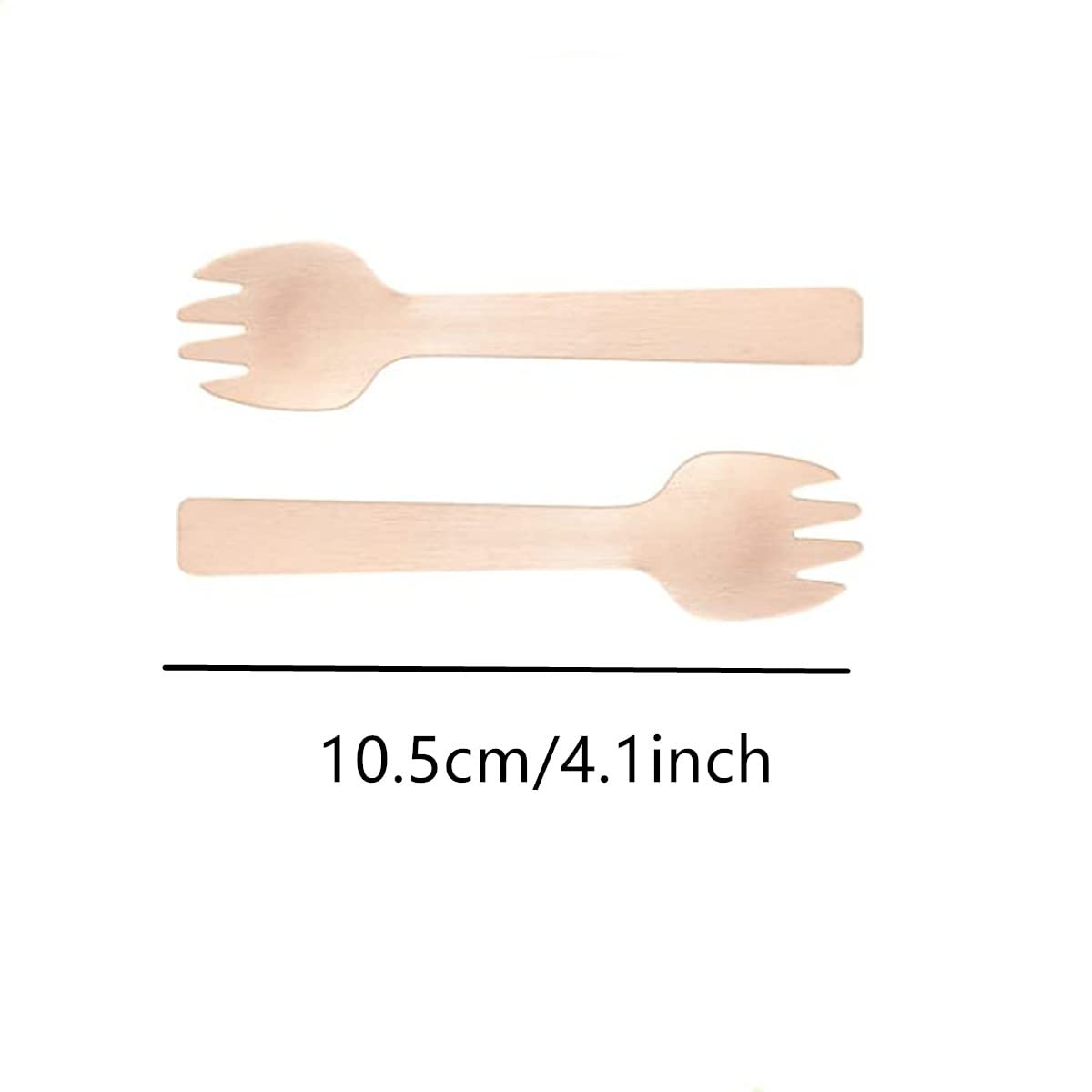 Eco-Friendly Mini Wooden Spork - 100PCS Disposable Bamboo Forks for Desserts, Appetizers & Cocktails | Perfect for Parties, Picnics & Sustainable Dining