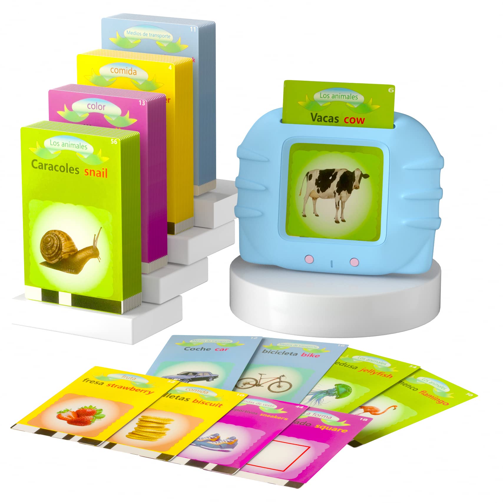 Bilingual Spanish & English Talking Flash Cards for Toddlers & Kids - Educational Audible Learning Toys for Language Development - Perfect for Home, Classroom, and Travel Use